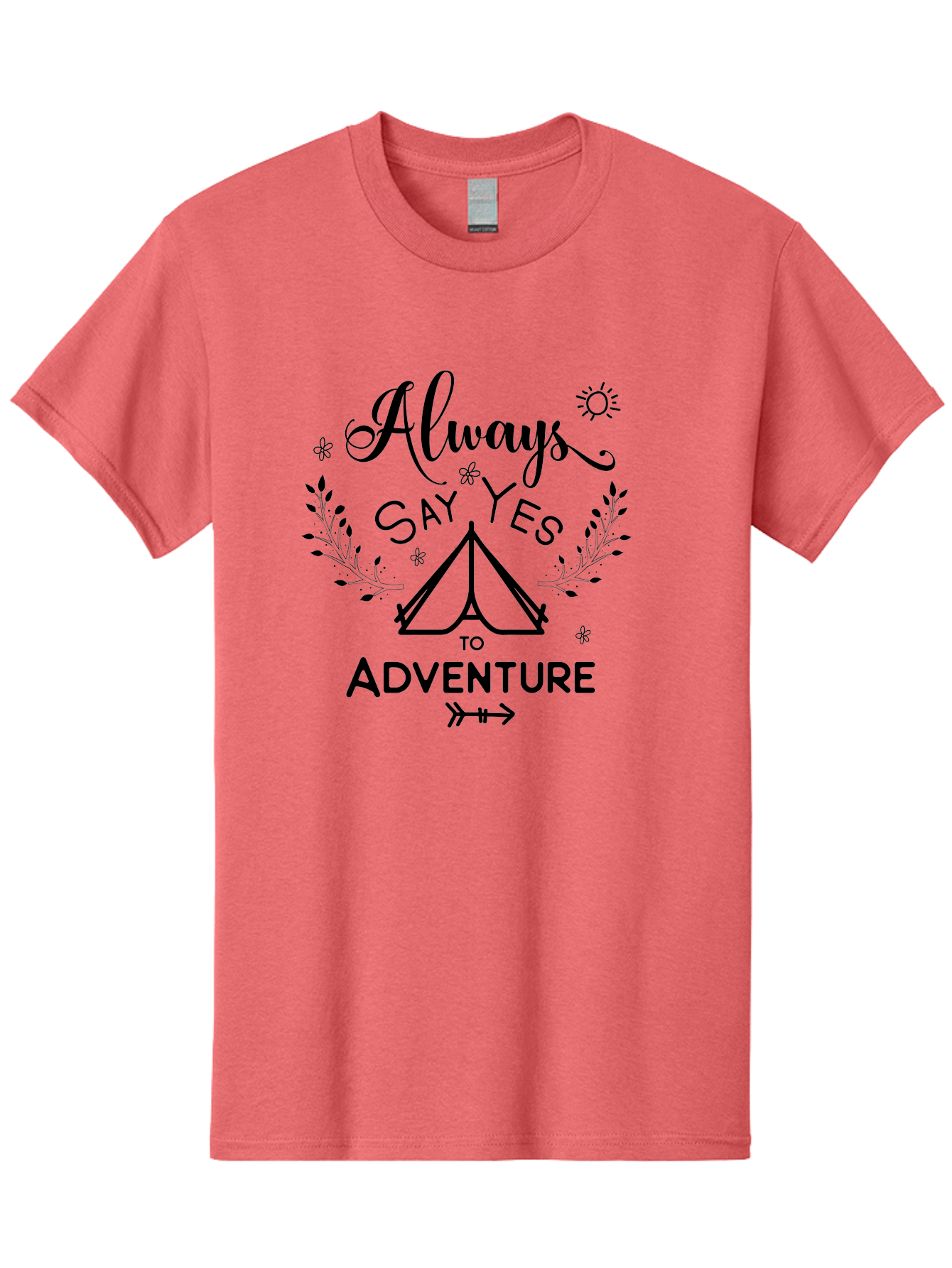 Always-Say-Yes-To-Adventure Men'S Graphic Tee, 100% Cotton, Comfortable Casual Summer Wear, Machine Washable, Camping Adventure, Outdoor Escapade, Nature Exploration, Adventure Seeking, Positive Vibes, Wanderlust Spirit, Inspirational Quote, Aac467 27