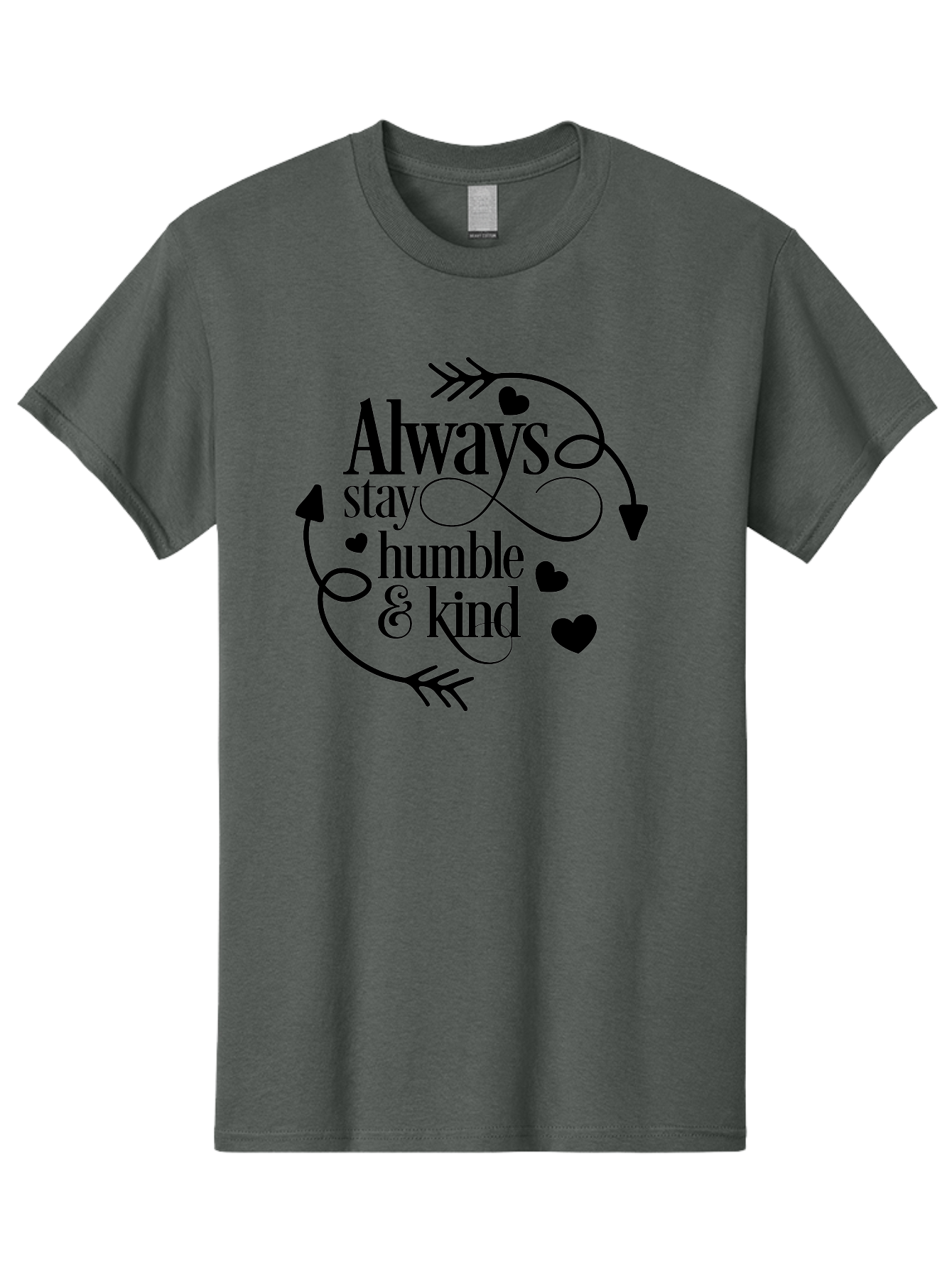 Always-Stay-Humble-Kind Men'S Graphic Tee, 100% Cotton, Comfortable Casual Summer Wear, Machine Washable, Inspirational Quote, Motivational Phrase, Positive Vibes, Kindness Matters, Humble Attitude, Heartwarming Message, Aac468 3