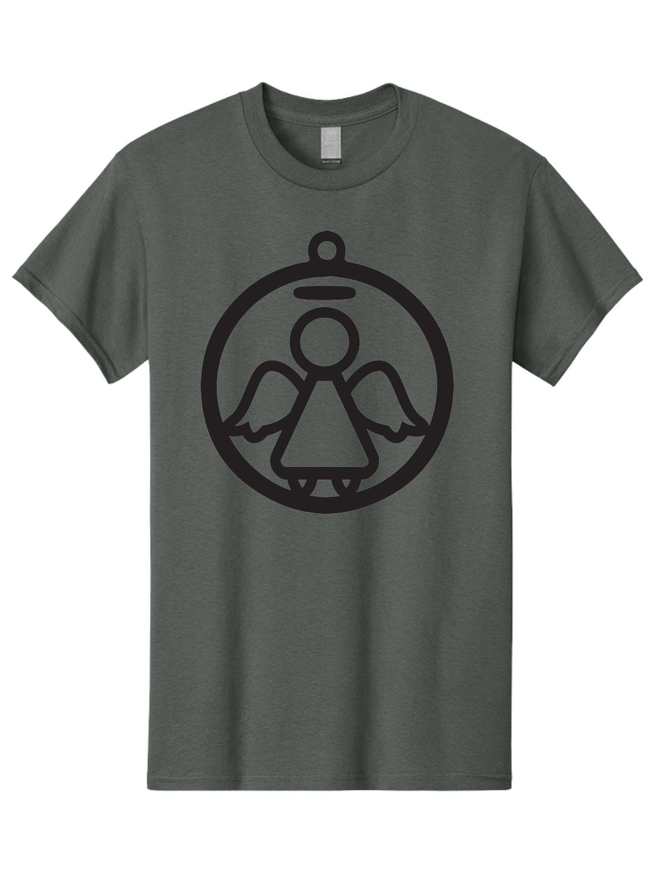 Angel-Icon Men'S Graphic Tee, 100% Cotton, Comfortable Casual Summer Wear, Machine Washable, Angel Icon, Guardian Angel, Spiritual Symbol, Protection Charm, Minimalist Design, Winged Figure, Halo, Simple Graphics, Symbol Of Hope Aac473 29