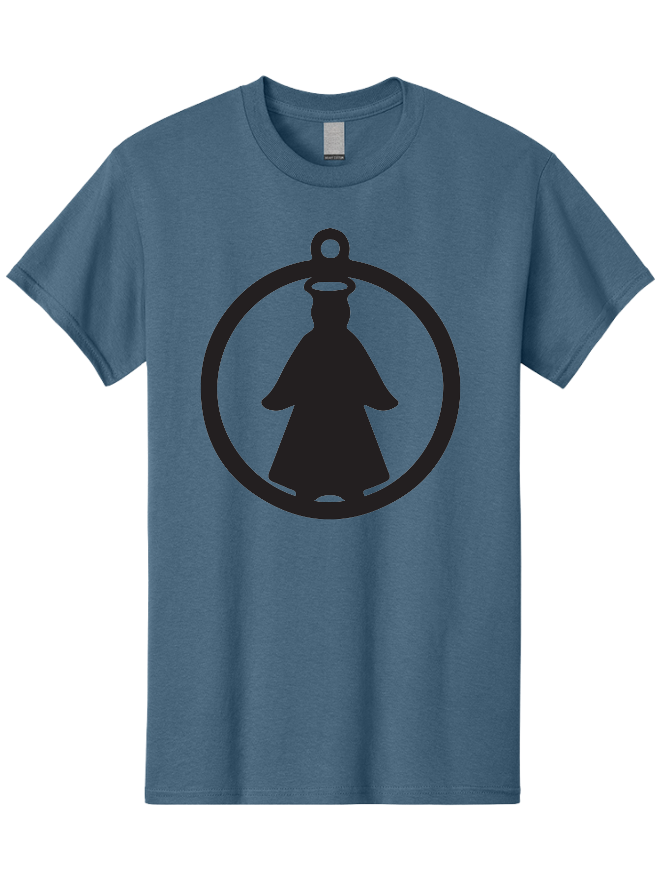 Angel-Pendant Men'S Graphic Tee, 100% Cotton, Comfortable Casual Summer Wear, Machine Washable, Angel Silhouette, Religious Symbol, Divine Presence, Spiritual Icon, Halo, Holy Figure, Religious Art, Sacred Imagery, Faith Symbol Aac474 5