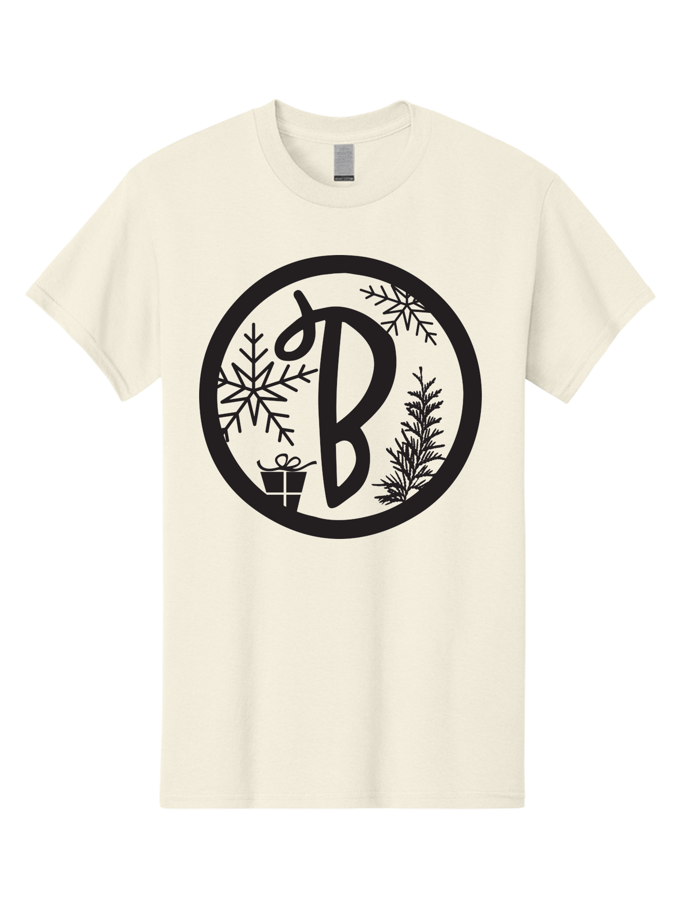 B Men'S Graphic Tee, 100% Cotton, Comfortable Casual Summer Wear, Machine Washable, Christmas Gift, Snowflake, Festive Decorations, Holly Leaves, Holiday Season, Winter Wonderland, Winter Holidays, Gift Box, Christmas Theme Aac484 21
