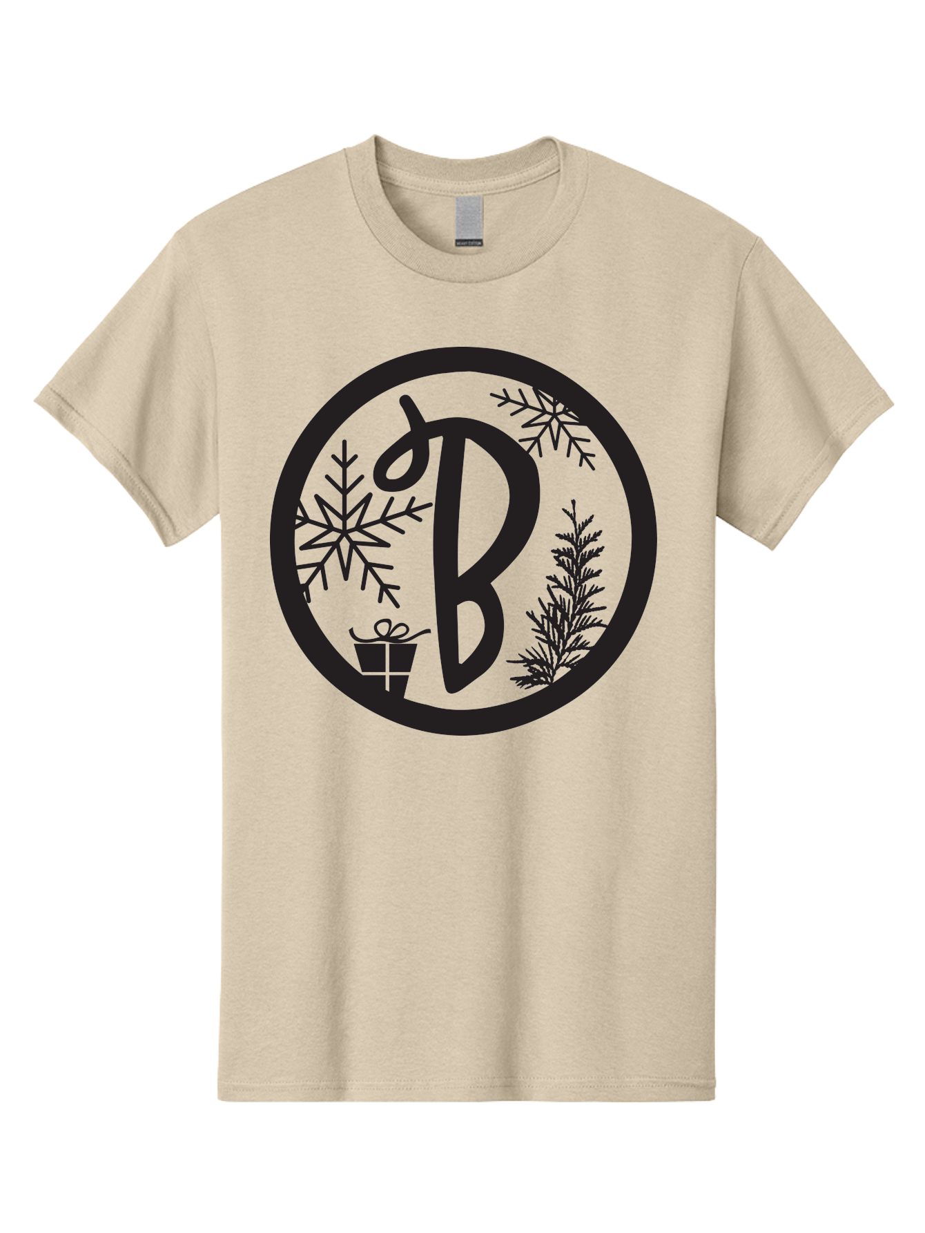 B Men'S Graphic Tee, 100% Cotton, Comfortable Casual Summer Wear, Machine Washable, Christmas Gift, Snowflake, Festive Decorations, Holly Leaves, Holiday Season, Winter Wonderland, Winter Holidays, Gift Box, Christmas Theme Aac484 29