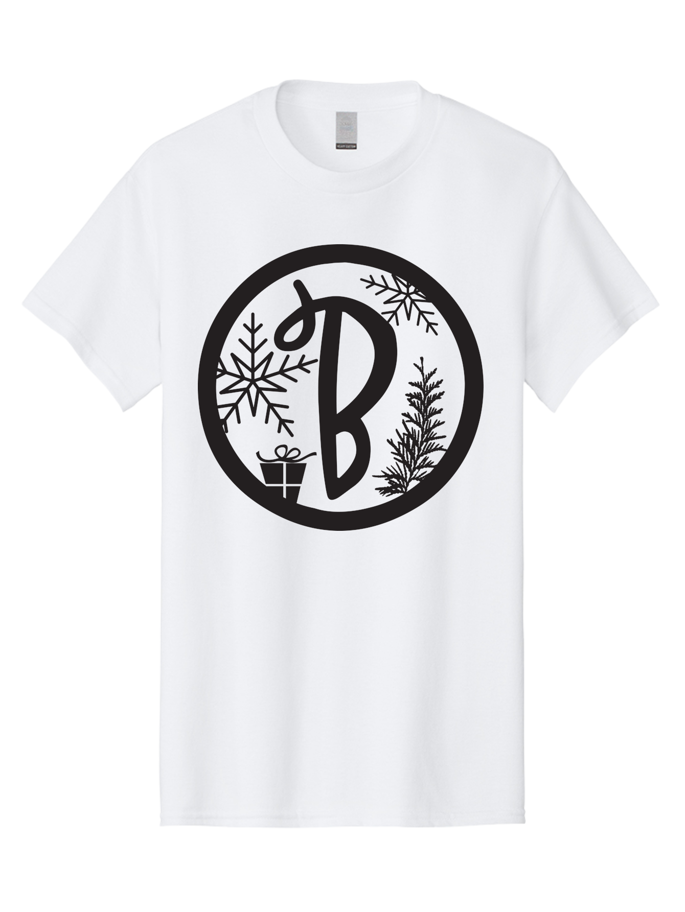 B Men'S Graphic Tee, 100% Cotton, Comfortable Casual Summer Wear, Machine Washable, Christmas Gift, Snowflake, Festive Decorations, Holly Leaves, Holiday Season, Winter Wonderland, Winter Holidays, Gift Box, Christmas Theme Aac484 3