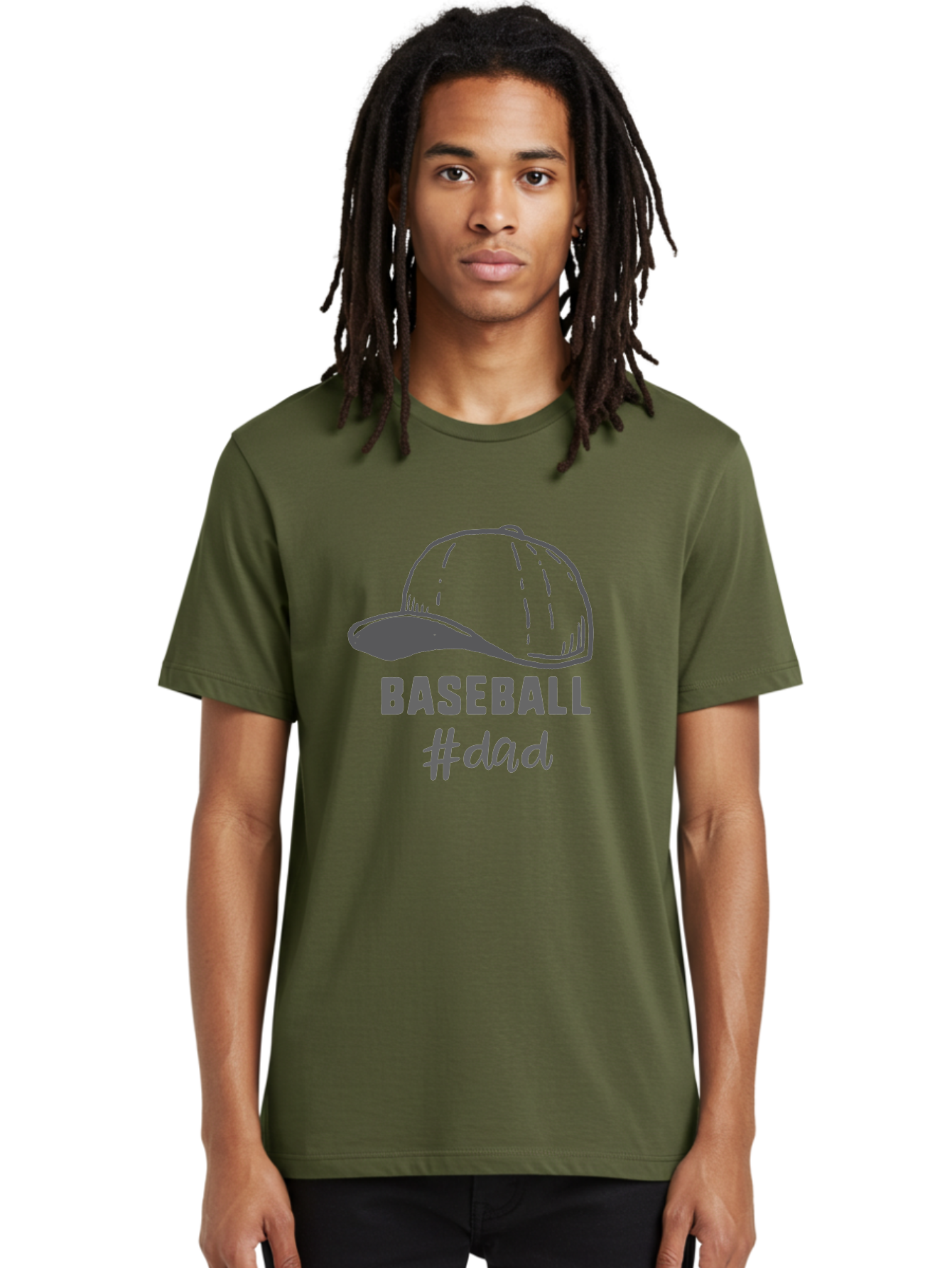 Baseball-Dad Men'S Graphic Tee, 100% Cotton, Comfortable Casual Summer Wear, Machine Washable, Baseball Dad, Baseball Cap, Father'S Day Gift, Dad'S Day Out, Baseball Enthusiast, Sports Dad, Father'S Day Idea, Dad Life, Baseball Love Aac487 24