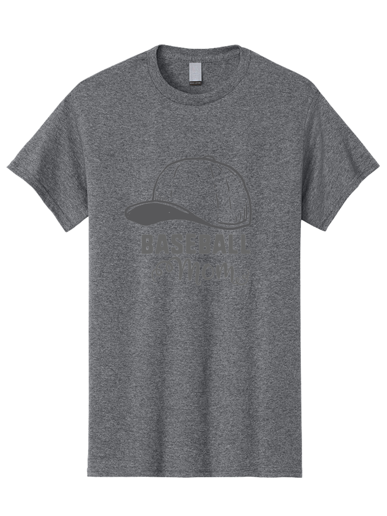 Baseball-Mom Men'S Graphic Tee, 100% Cotton, Comfortable Casual Summer Wear, Machine Washable, Baseball Mom, Mother'S Day Gift, Sports Mom, Baseball Hat, Mom'S Day Idea, Youth Baseball, Purple Text, Gray Hat, Sports Apparel Aac488 25