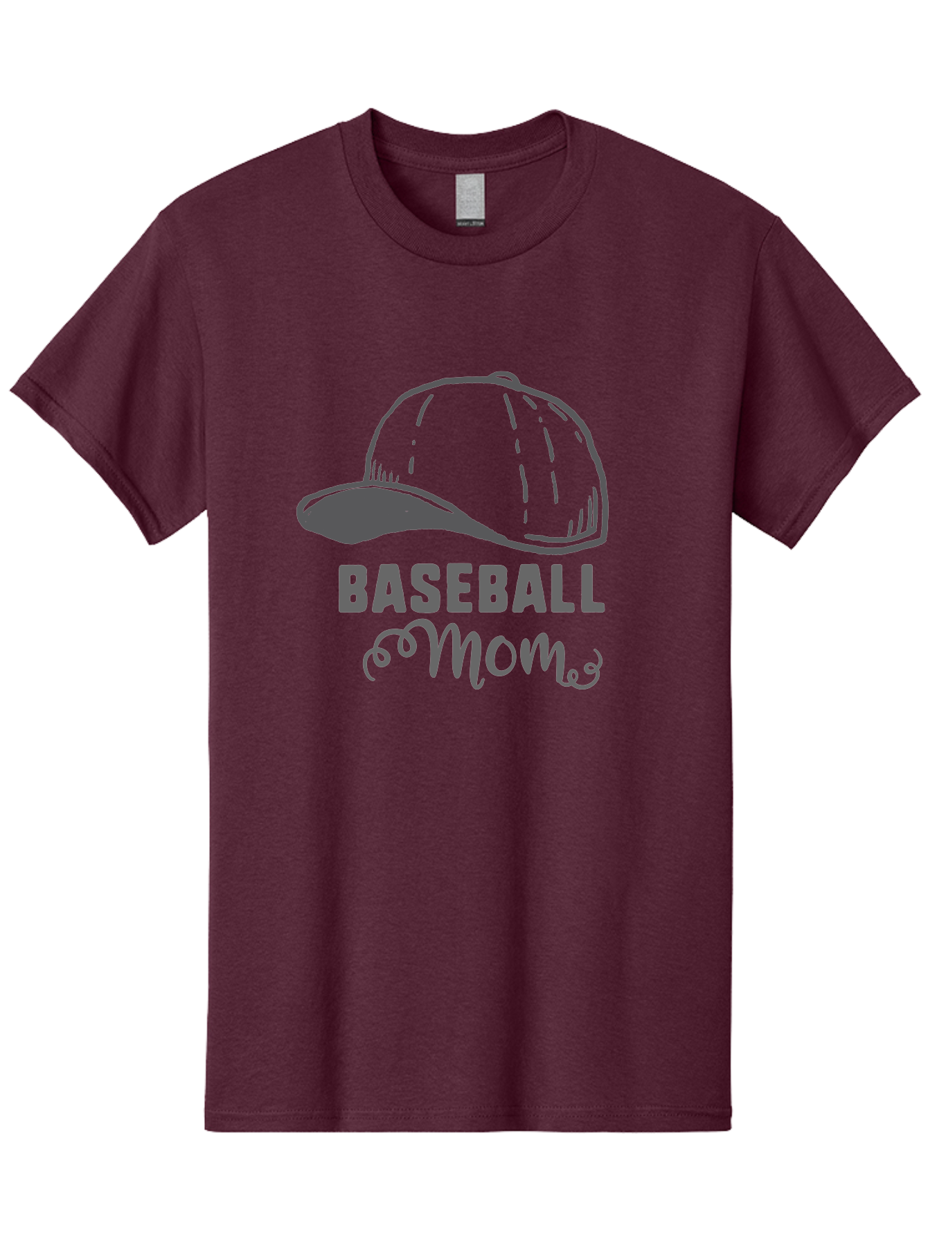 Baseball-Mom Men'S Graphic Tee, 100% Cotton, Comfortable Casual Summer Wear, Machine Washable, Baseball Mom, Mother'S Day Gift, Sports Mom, Baseball Hat, Mom'S Day Idea, Youth Baseball, Purple Text, Gray Hat, Sports Apparel Aac488 15