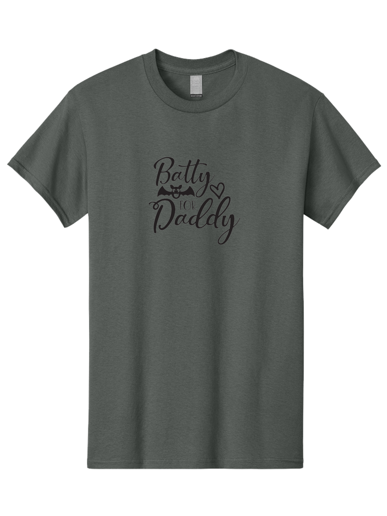 Batty-For-Daddy Men'S Graphic Tee, 100% Cotton, Comfortable Casual Summer Wear, Machine Washable, Batty For Daddy, Halloween Theme, Father'S Day Gift, Bat Design, Heart Symbol, Cursive Text, Love Message Aac490 19