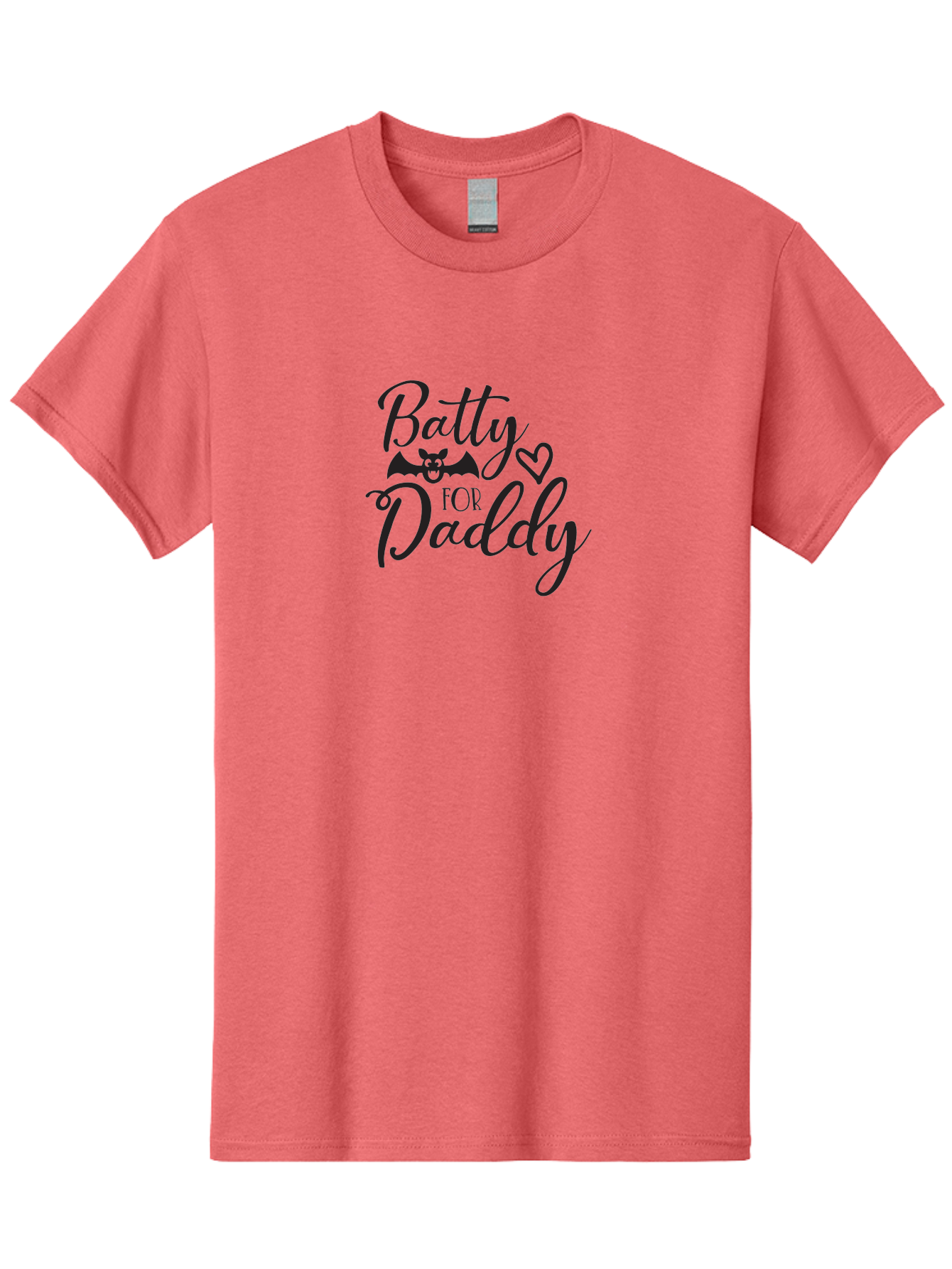 Batty-For-Daddy Men'S Graphic Tee, 100% Cotton, Comfortable Casual Summer Wear, Machine Washable, Batty For Daddy, Halloween Theme, Father'S Day Gift, Bat Design, Heart Symbol, Cursive Text, Love Message Aac490 1