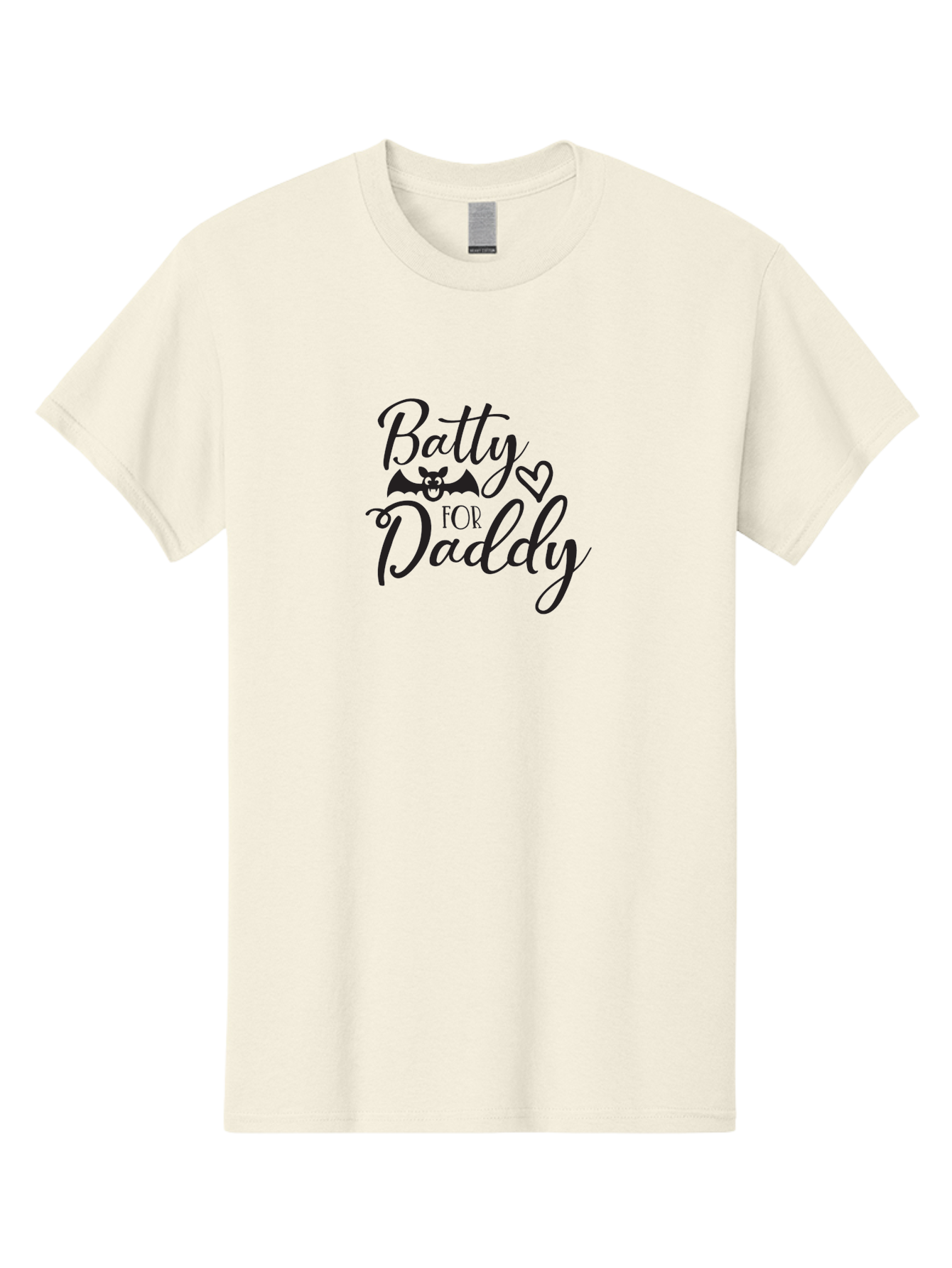 Batty-For-Daddy Men'S Graphic Tee, 100% Cotton, Comfortable Casual Summer Wear, Machine Washable, Batty For Daddy, Halloween Theme, Father'S Day Gift, Bat Design, Heart Symbol, Cursive Text, Love Message Aac490 27