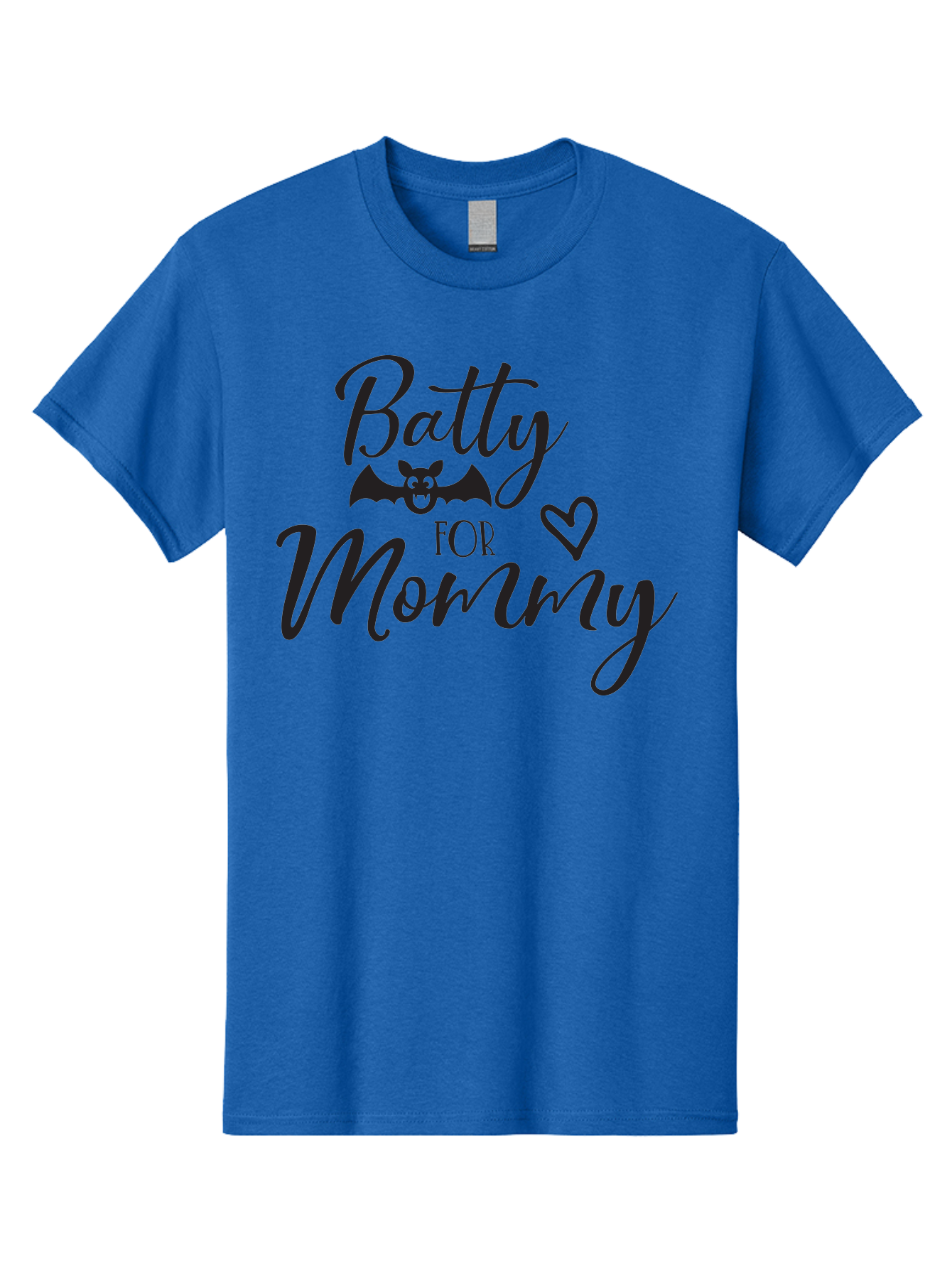 Batty-For-Mommy Men'S Graphic Tee, 100% Cotton, Comfortable Casual Summer Wear, Machine Washable, Halloween Theme, Batty For Mommy, Mother Child Love, Halloween Quotes, Funny Bat Design, Cursive Script, Heart Symbol, Mom Appreciation Aac491 19