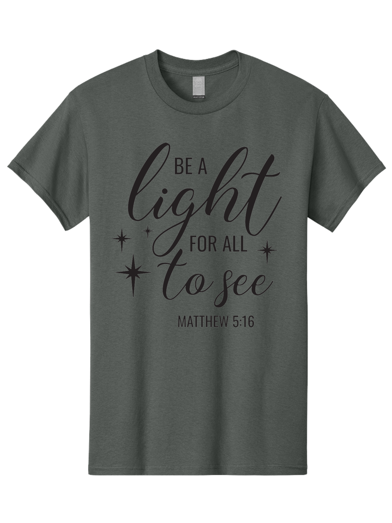 Be-A-Light-For-All-To-See Men'S Graphic Tee, 100% Cotton, Comfortable Casual Summer Wear, Machine Washable, Inspirational Quote, Biblical Verse, Matthew 5:16, Motivational Message, Be A Light, Positivity, Faith, Spirituality, Guidance, Aac493 11