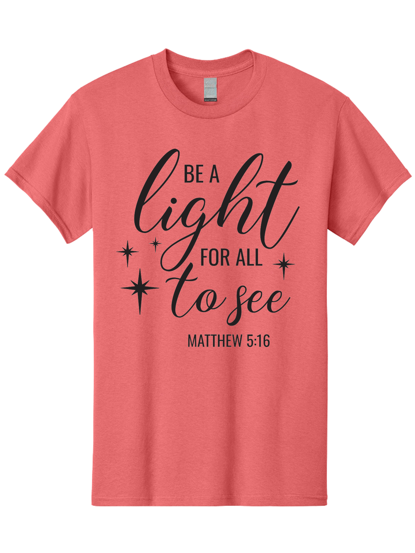 Be-A-Light-For-All-To-See Men'S Graphic Tee, 100% Cotton, Comfortable Casual Summer Wear, Machine Washable, Inspirational Quote, Biblical Verse, Matthew 5:16, Motivational Message, Be A Light, Positivity, Faith, Spirituality, Guidance, Aac493 7
