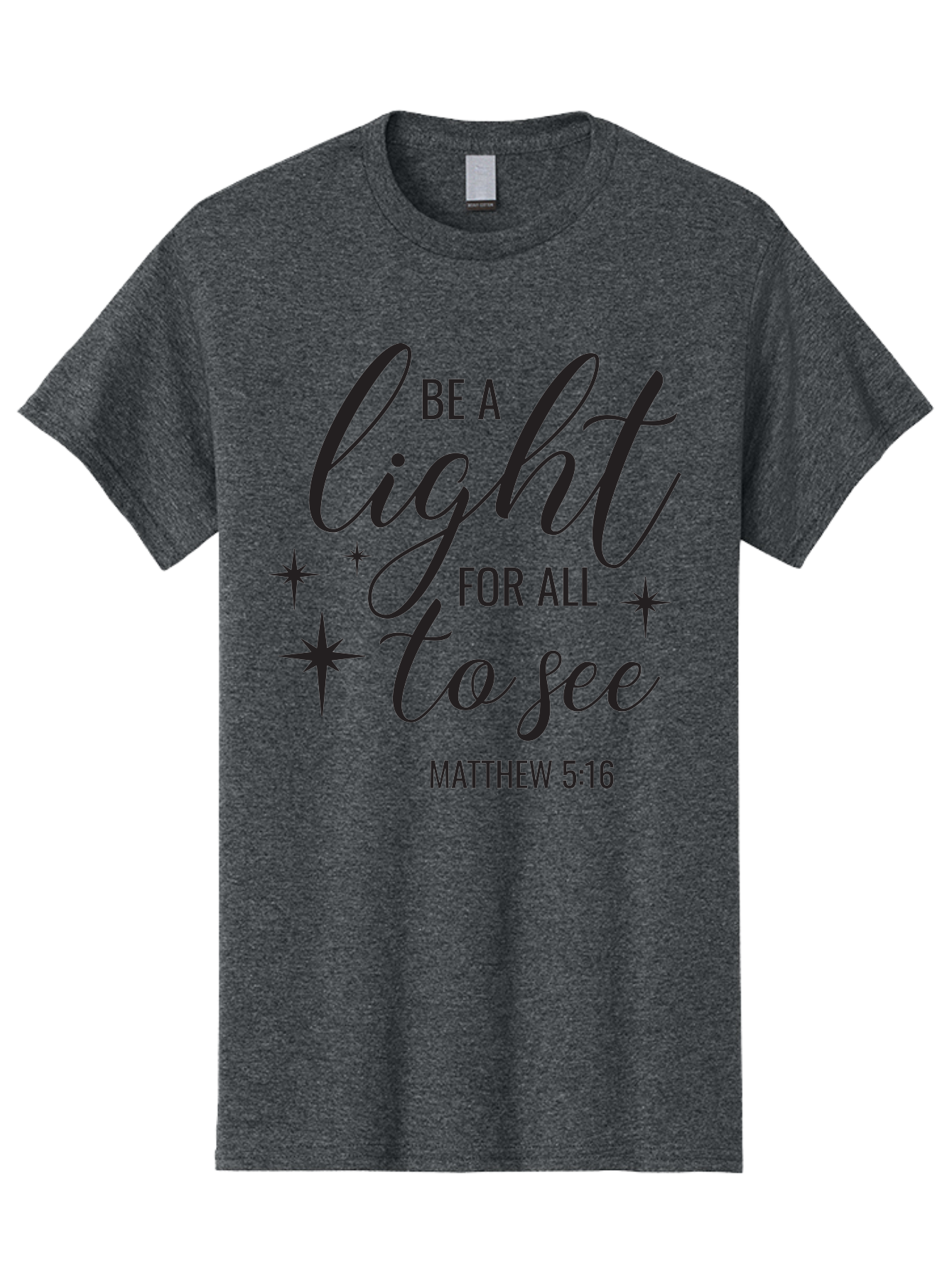 Be-A-Light-For-All-To-See Men'S Graphic Tee, 100% Cotton, Comfortable Casual Summer Wear, Machine Washable, Inspirational Quote, Biblical Verse, Matthew 5:16, Motivational Message, Be A Light, Positivity, Faith, Spirituality, Guidance, Aac493 21