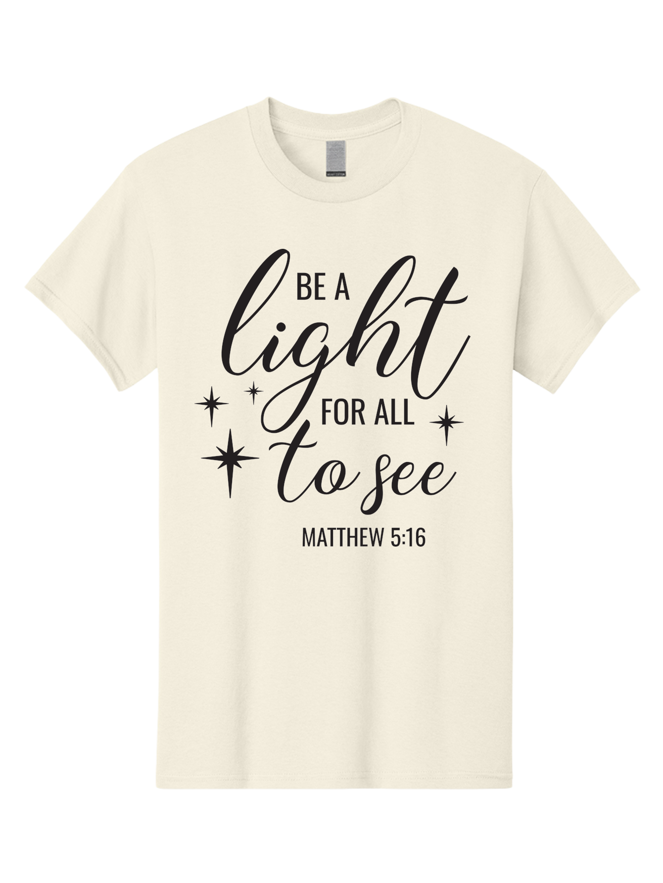 Be-A-Light-For-All-To-See Men'S Graphic Tee, 100% Cotton, Comfortable Casual Summer Wear, Machine Washable, Inspirational Quote, Biblical Verse, Matthew 5:16, Motivational Message, Be A Light, Positivity, Faith, Spirituality, Guidance, Aac493 15