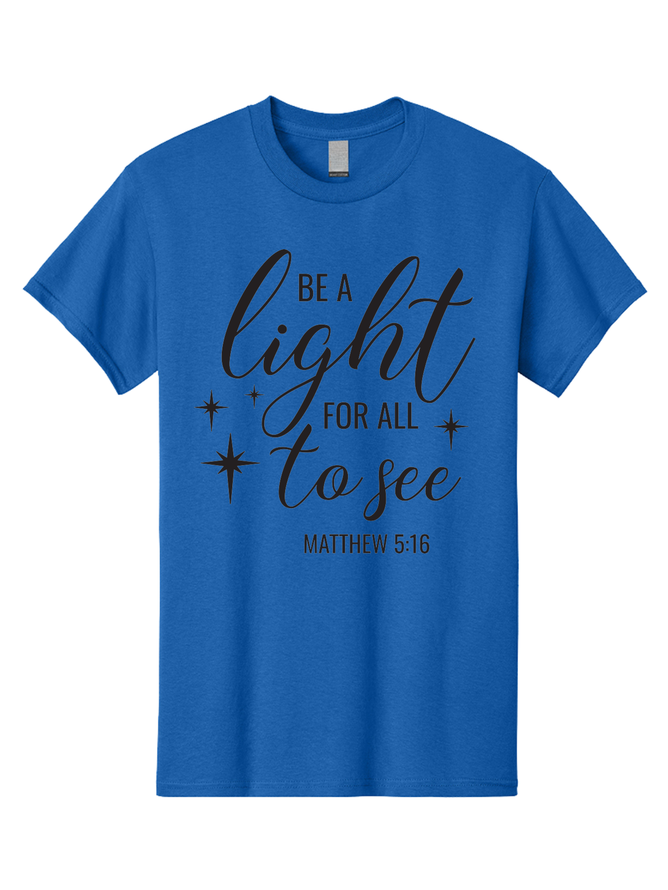 Be-A-Light-For-All-To-See Men'S Graphic Tee, 100% Cotton, Comfortable Casual Summer Wear, Machine Washable, Inspirational Quote, Biblical Verse, Matthew 5:16, Motivational Message, Be A Light, Positivity, Faith, Spirituality, Guidance, Aac493 23
