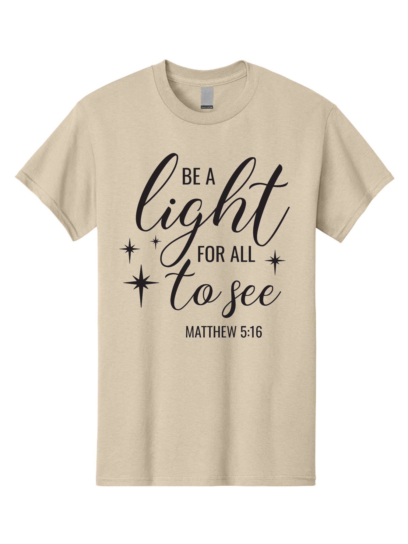 Be-A-Light-For-All-To-See Men'S Graphic Tee, 100% Cotton, Comfortable Casual Summer Wear, Machine Washable, Inspirational Quote, Biblical Verse, Matthew 5:16, Motivational Message, Be A Light, Positivity, Faith, Spirituality, Guidance, Aac493 29