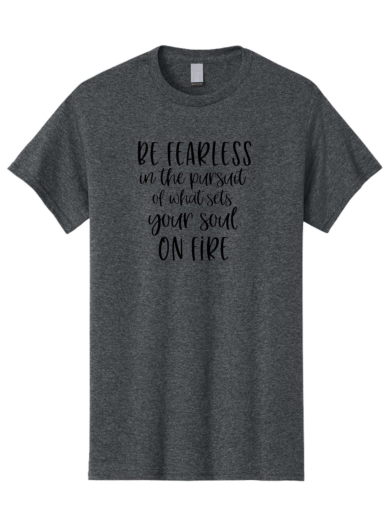 Be-Fearless Men'S Graphic Tee, 100% Cotton, Comfortable Casual Summer Wear, Machine Washable, Motivational Quote, Inspiring Words, Fearless Pursuit, Soulful Journey, Inner Fire, Motivational Poster, Positivity, Encouragement, Success Mindset, Aac495 25