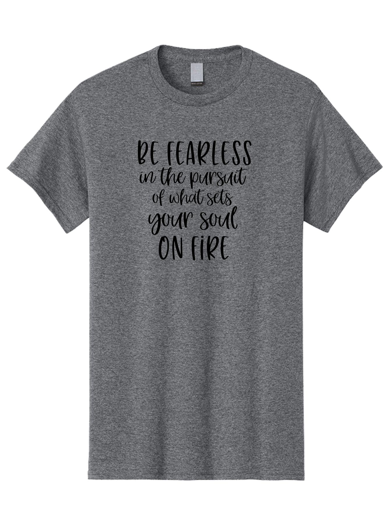 Be-Fearless Men'S Graphic Tee, 100% Cotton, Comfortable Casual Summer Wear, Machine Washable, Motivational Quote, Inspiring Words, Fearless Pursuit, Soulful Journey, Inner Fire, Motivational Poster, Positivity, Encouragement, Success Mindset, Aac495 21