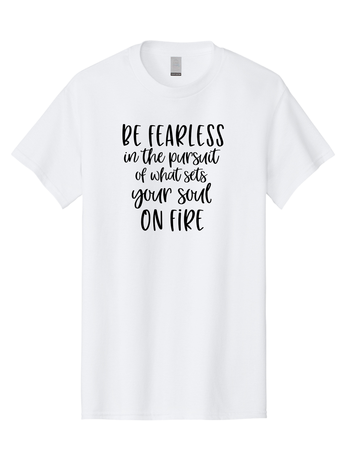 Be-Fearless Men'S Graphic Tee, 100% Cotton, Comfortable Casual Summer Wear, Machine Washable, Motivational Quote, Inspiring Words, Fearless Pursuit, Soulful Journey, Inner Fire, Motivational Poster, Positivity, Encouragement, Success Mindset, Aac495 3