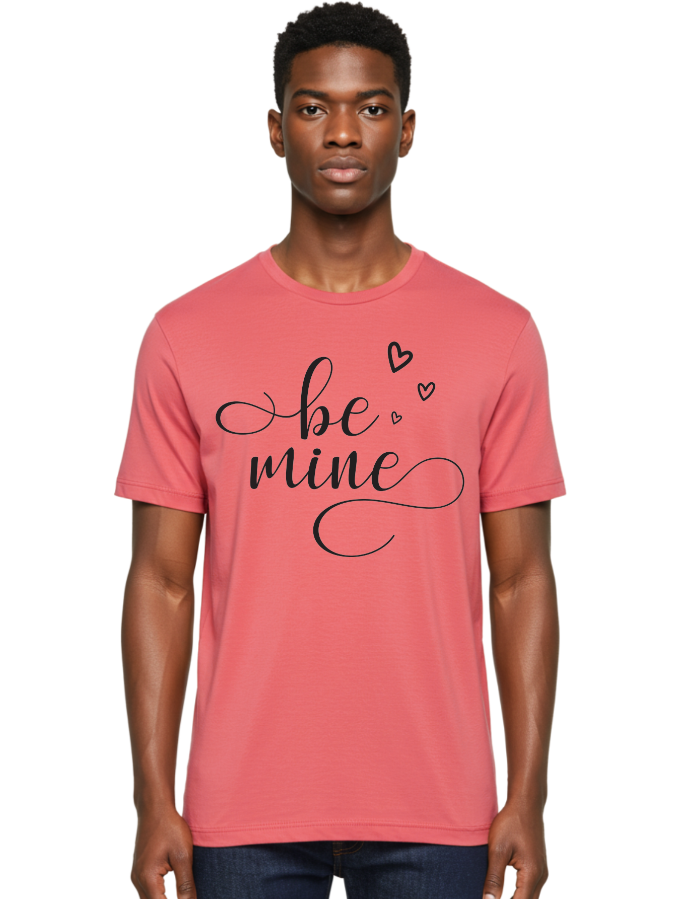 Be-Mine Men'S Graphic Tee, 100% Cotton, Comfortable Casual Summer Wear, Machine Washable, Love Message, Valentines Day Card, Romantic Quote, Cursive Text, Heart Symbols, Love Hearts, Sweetheart, Valentines Day Gift Aac497 30