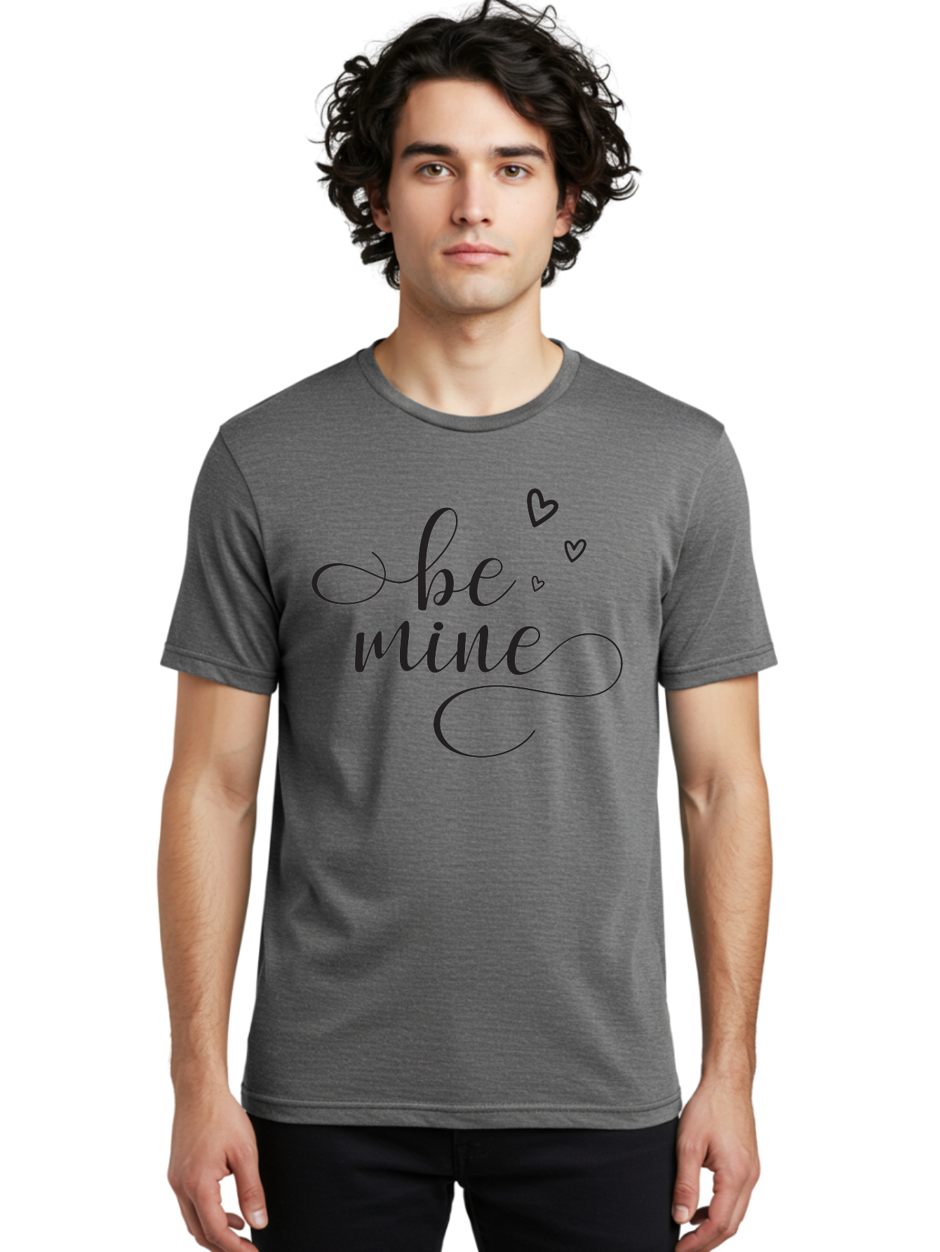 Be-Mine Men'S Graphic Tee, 100% Cotton, Comfortable Casual Summer Wear, Machine Washable, Love Message, Valentines Day Card, Romantic Quote, Cursive Text, Heart Symbols, Love Hearts, Sweetheart, Valentines Day Gift Aac497 14