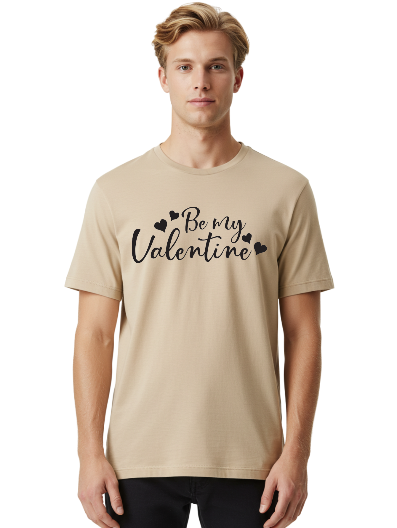 Be-My-Valentine Men'S Graphic Tee, 100% Cotton, Comfortable Casual Summer Wear, Machine Washable, Valentine'S Day Message, Romantic Greeting, Love Hearts, Heart Decoration, Be My Valentine, Valentine'S Day Card, Sweetheart, Love Message, Aac499 14