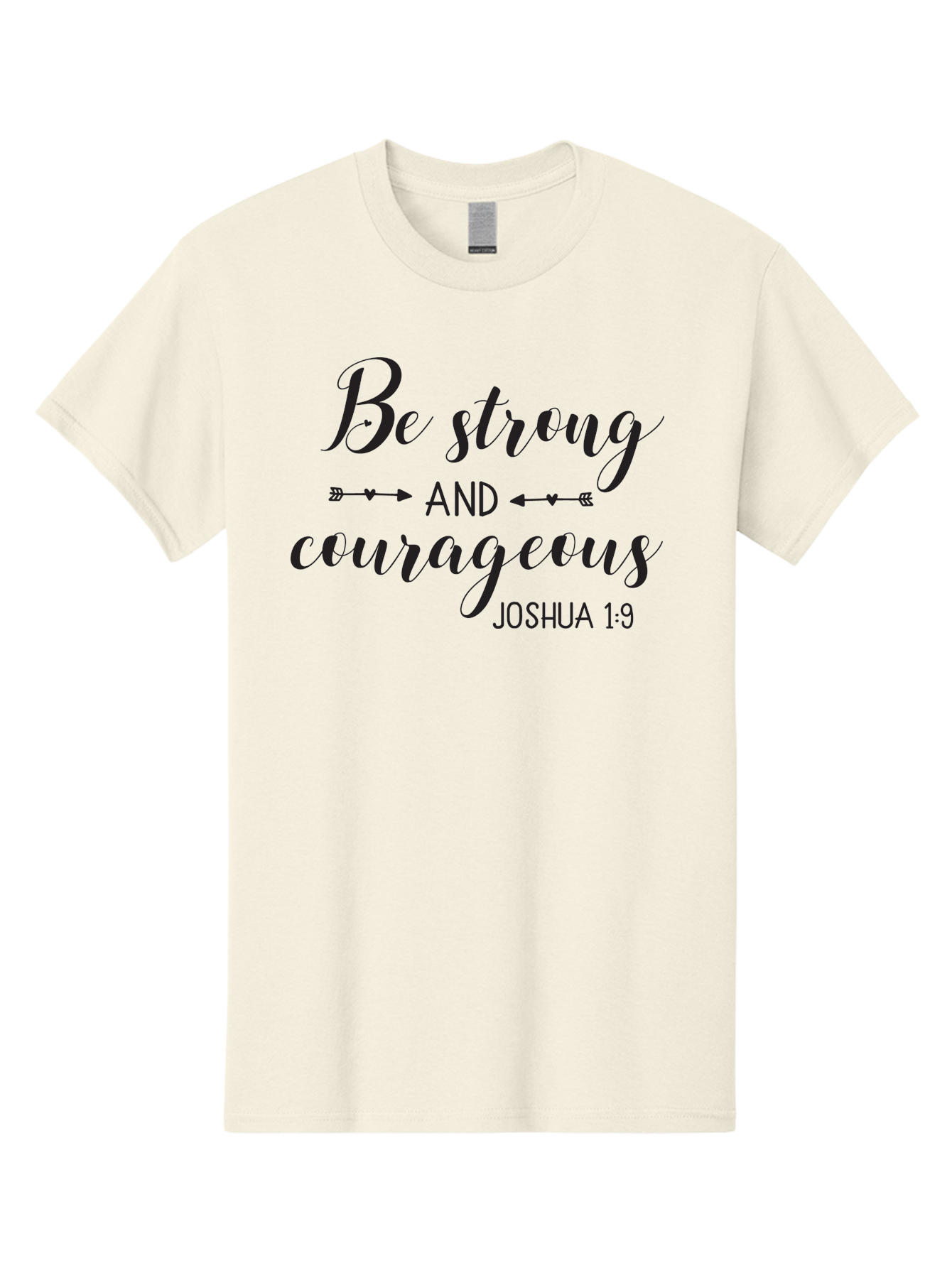 Be-Strong-And-Courageous Men'S Graphic Tee, 100% Cotton, Comfortable Casual Summer Wear, Machine Washable, Inspirational Quote, Motivational Words, Biblical Phrase, Joshua 1:9, Be Strong, Be Courageous, Arrow Symbols, Scripture Art, Aac501 23
