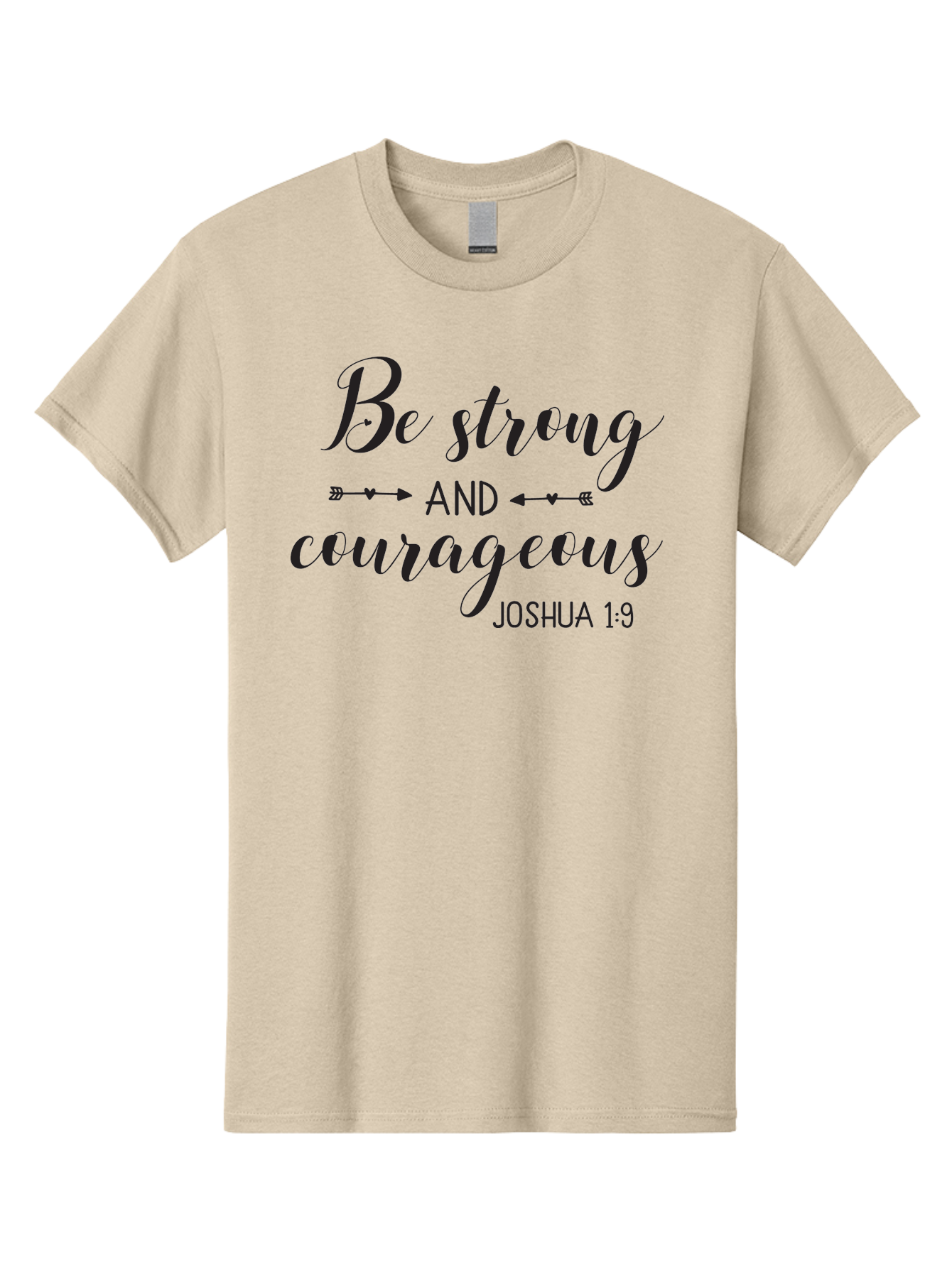 Be-Strong-And-Courageous Men'S Graphic Tee, 100% Cotton, Comfortable Casual Summer Wear, Machine Washable, Inspirational Quote, Motivational Words, Biblical Phrase, Joshua 1:9, Be Strong, Be Courageous, Arrow Symbols, Scripture Art, Aac501 7