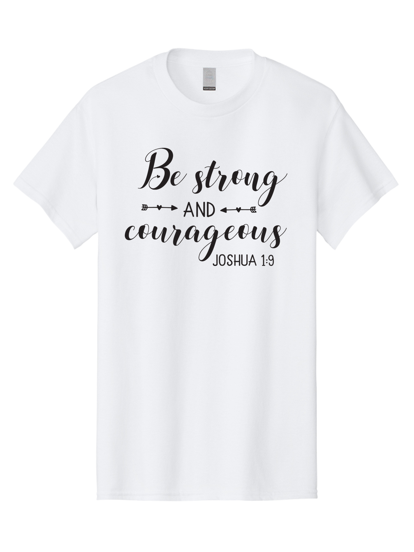 Be-Strong-And-Courageous Men'S Graphic Tee, 100% Cotton, Comfortable Casual Summer Wear, Machine Washable, Inspirational Quote, Motivational Words, Biblical Phrase, Joshua 1:9, Be Strong, Be Courageous, Arrow Symbols, Scripture Art, Aac501 15