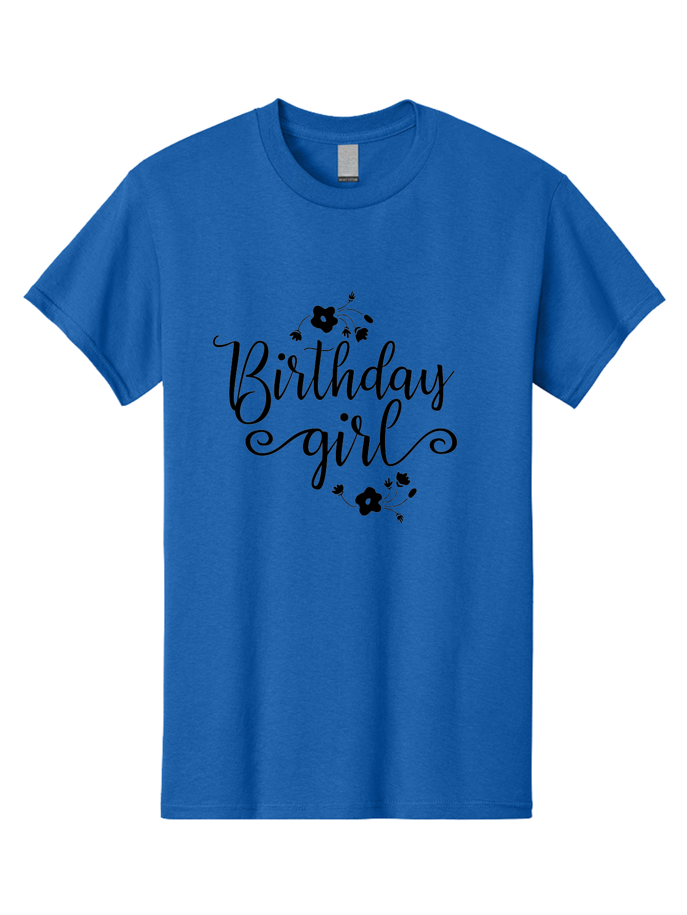 Birthday-Girl Men'S Graphic Tee, 100% Cotton, Comfortable Casual Summer Wear, Machine Washable, Birthday Girl, Black Lettering, Floral Design, Celebratory Theme, Elegant Typography, Special Occasion, Flowers, Birthday Wishes Aac515 11