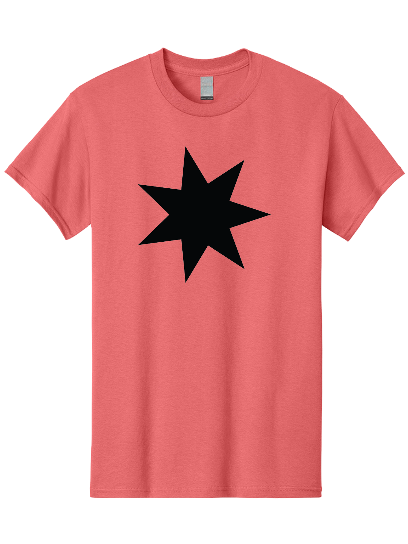 Black-Star-1 Men'S Graphic Tee, 100% Cotton, Comfortable Casual Summer Wear, Machine Washable, Eight Pointed Star, Black Star, Star Graphic, Bold Shape, Geometric Design, Symmetrical Pattern, Star Symbol Aac521 19