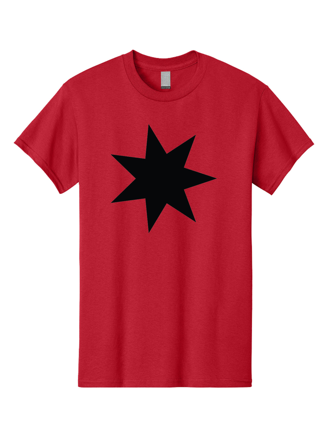 Black-Star-1 Men'S Graphic Tee, 100% Cotton, Comfortable Casual Summer Wear, Machine Washable, Eight Pointed Star, Black Star, Star Graphic, Bold Shape, Geometric Design, Symmetrical Pattern, Star Symbol Aac521 7