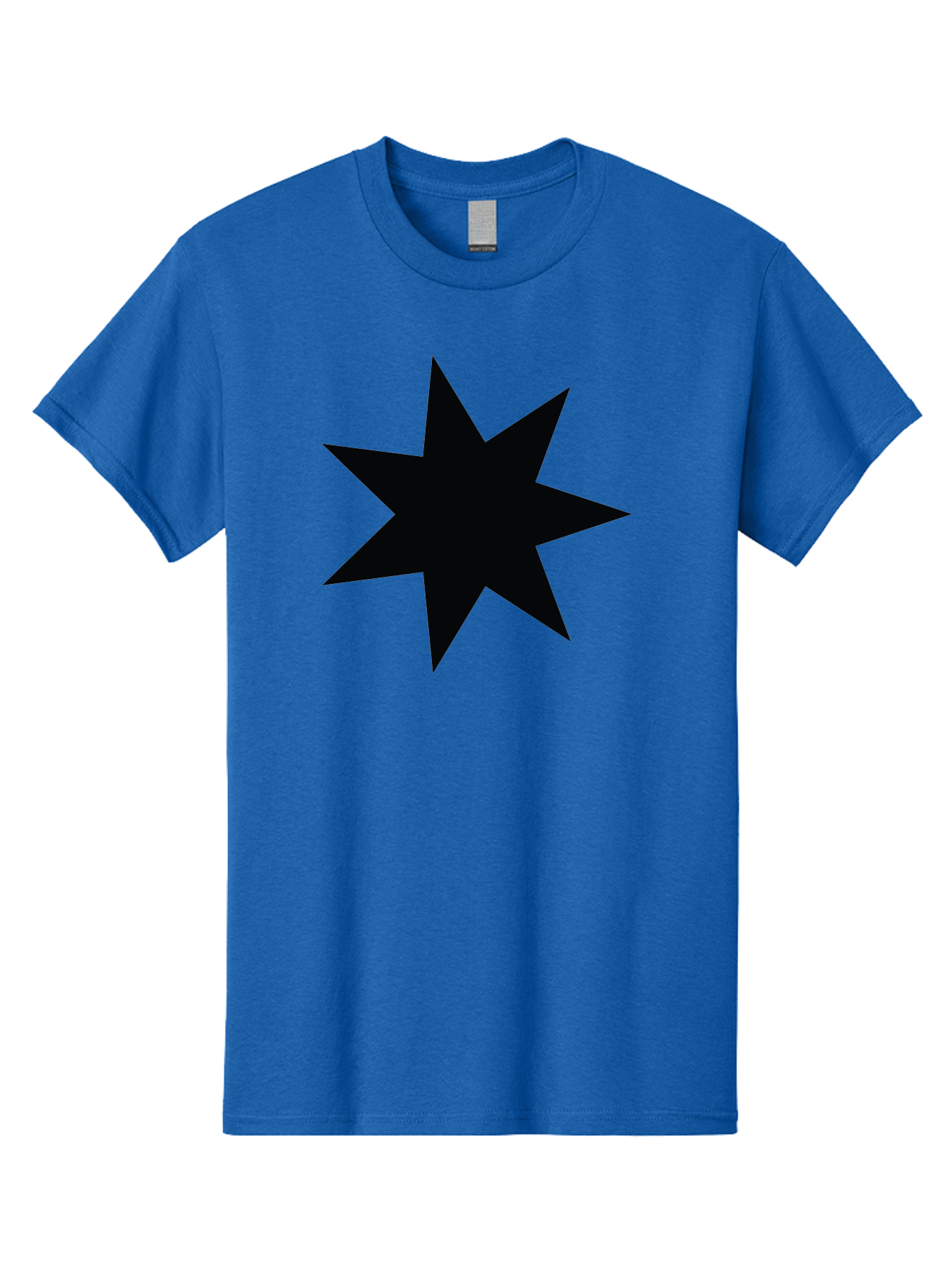 Black-Star-1 Men'S Graphic Tee, 100% Cotton, Comfortable Casual Summer Wear, Machine Washable, Eight Pointed Star, Black Star, Star Graphic, Bold Shape, Geometric Design, Symmetrical Pattern, Star Symbol Aac521 27