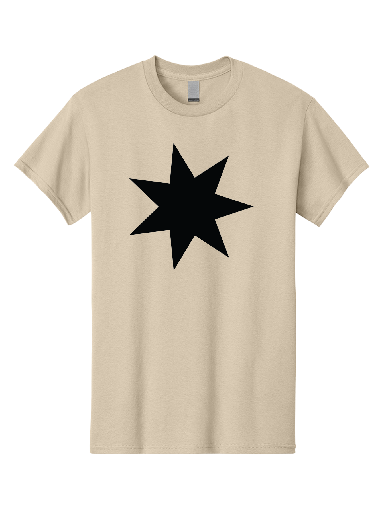 Black-Star-1 Men'S Graphic Tee, 100% Cotton, Comfortable Casual Summer Wear, Machine Washable, Eight Pointed Star, Black Star, Star Graphic, Bold Shape, Geometric Design, Symmetrical Pattern, Star Symbol Aac521 15