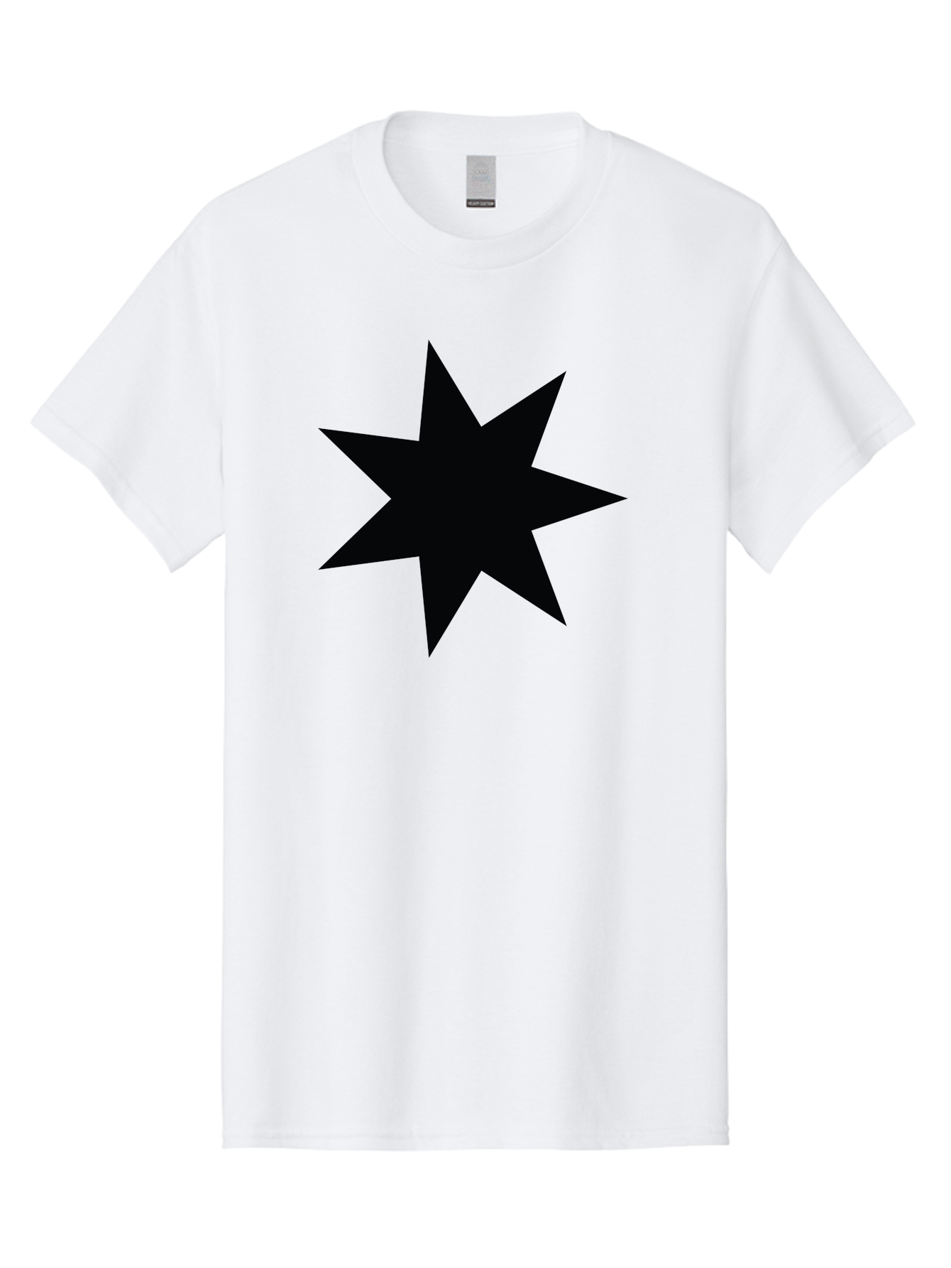 Black-Star-1 Men'S Graphic Tee, 100% Cotton, Comfortable Casual Summer Wear, Machine Washable, Eight Pointed Star, Black Star, Star Graphic, Bold Shape, Geometric Design, Symmetrical Pattern, Star Symbol Aac521 3