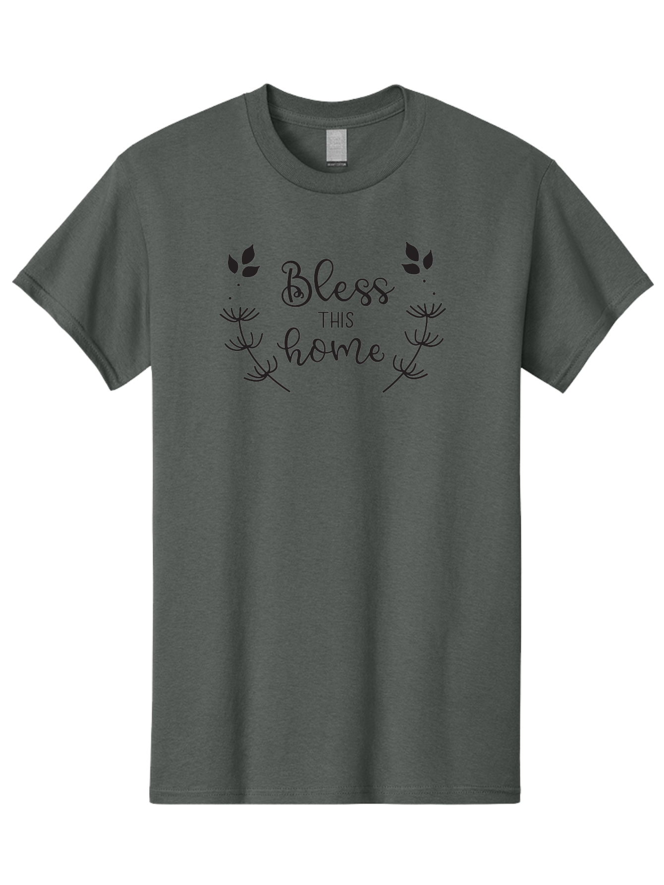 Bless-This-Home Men'S Graphic Tee, 100% Cotton, Comfortable Casual Summer Wear, Machine Washable, Bless This Home, Home Decor, Inspirational Quote, Floral Design, Dandelion Graphics, Home Blessing, Positive Vibes, Wall Art, Motivational Quote, Aac524 29