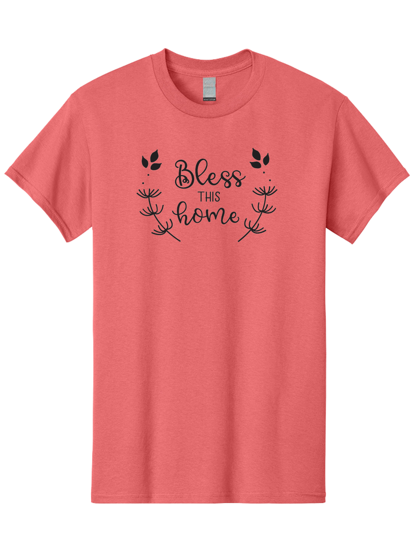 Bless-This-Home Men'S Graphic Tee, 100% Cotton, Comfortable Casual Summer Wear, Machine Washable, Bless This Home, Home Decor, Inspirational Quote, Floral Design, Dandelion Graphics, Home Blessing, Positive Vibes, Wall Art, Motivational Quote, Aac524 11