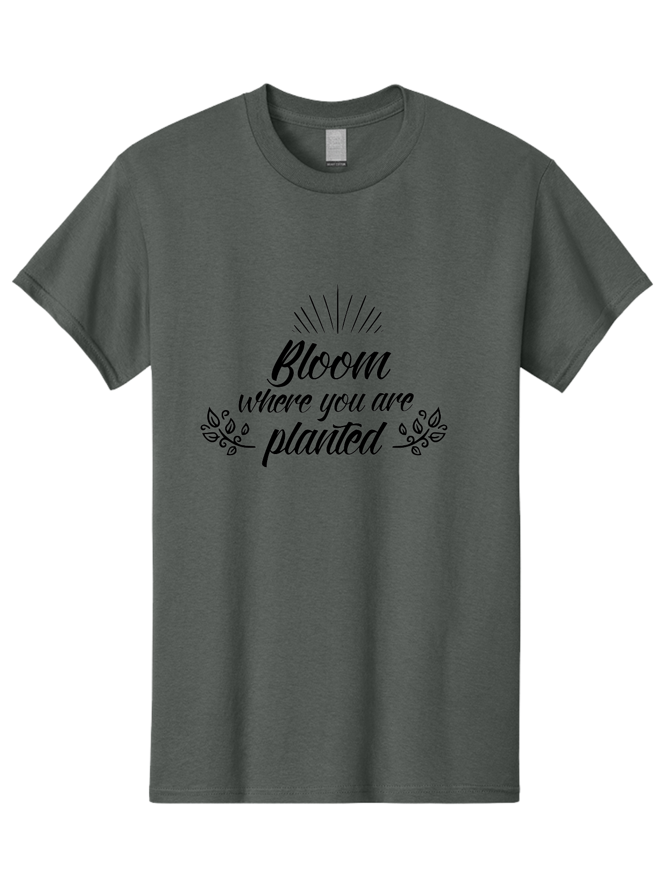 Bloom-Where-You-Are-Planted Men'S Graphic Tee, 100% Cotton, Comfortable Casual Summer Wear, Machine Washable, Inspirational Quote, Motivational Phrase, Blooming Flowers, Growth Mindset, Positive Vibes, Floral Design, Typography Art, Aac532 3