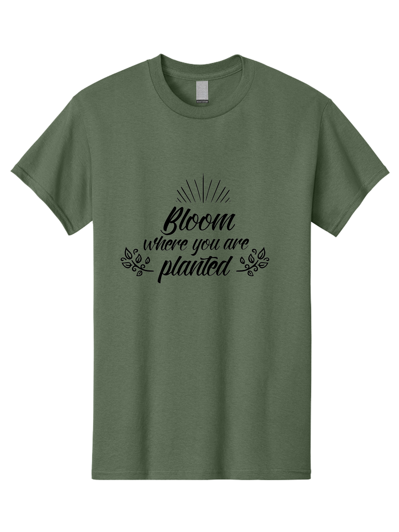 Bloom-Where-You-Are-Planted Men'S Graphic Tee, 100% Cotton, Comfortable Casual Summer Wear, Machine Washable, Inspirational Quote, Motivational Phrase, Blooming Flowers, Growth Mindset, Positive Vibes, Floral Design, Typography Art, Aac532 21