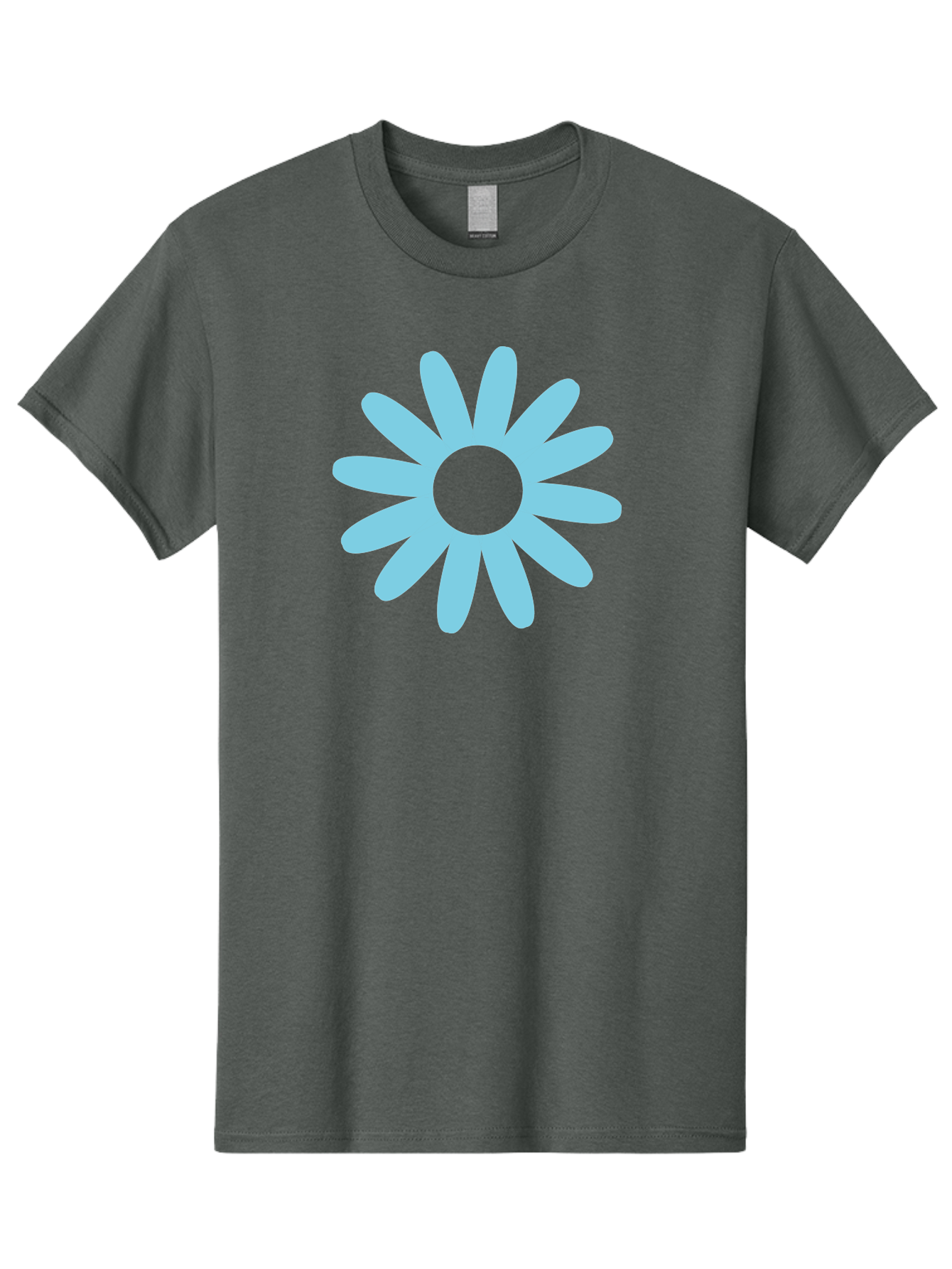 Blue-Flower Men'S Graphic Tee, 100% Cotton, Comfortable Casual Summer Wear, Machine Washable, Blue Flower, Simple Design, Minimalist Art, Floral Pattern, Light Blue Petals, Abstract Flower, Modern Graphics Aac536 21