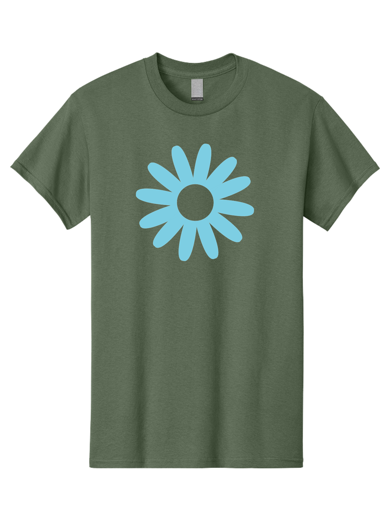 Blue-Flower Men'S Graphic Tee, 100% Cotton, Comfortable Casual Summer Wear, Machine Washable, Blue Flower, Simple Design, Minimalist Art, Floral Pattern, Light Blue Petals, Abstract Flower, Modern Graphics Aac536 29