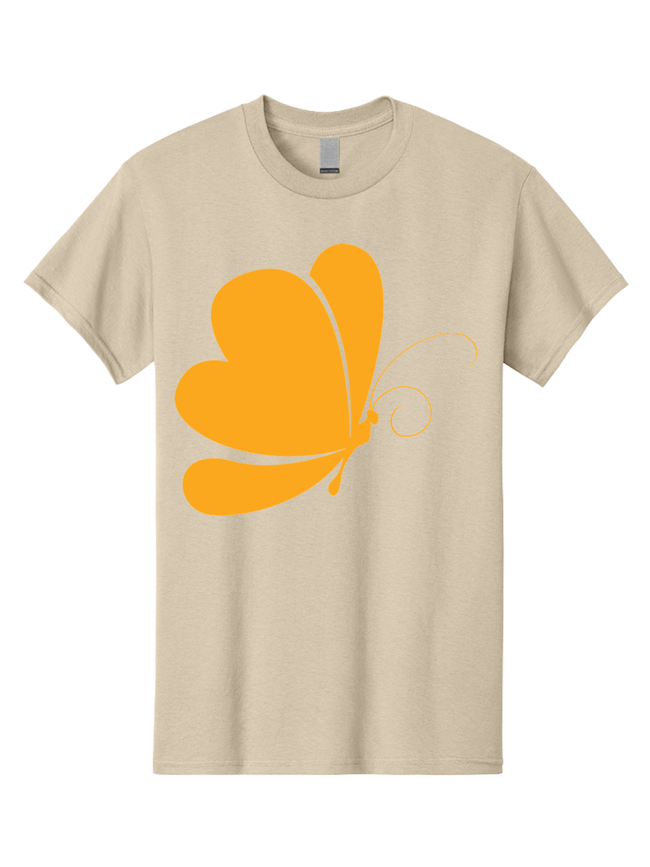 Butterfly Men'S Graphic Tee, 100% Cotton, Comfortable Casual Summer Wear, Machine Washable, Orange Butterfly, Minimalist Design, Stylized Insect, Delicate Features, Orange Silhouette, Butterfly Wings, Simple Shapes, Graphic Illustration, Aac554 3