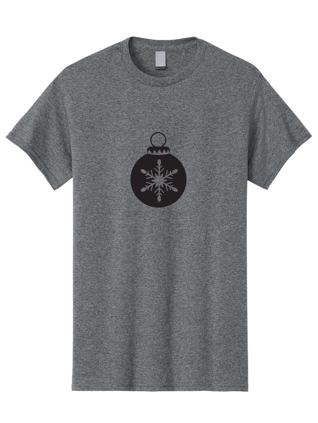 Christmas-Bauble Men'S Graphic Tee, 100% Cotton, Comfortable Casual Summer Wear, Machine Washable, Christmas Decoration, Festive Symbol, Snowflake Design, Holiday Ornament, Black And Green, Winter Wonderland Theme, Seasonal Graphic, Aac576 11