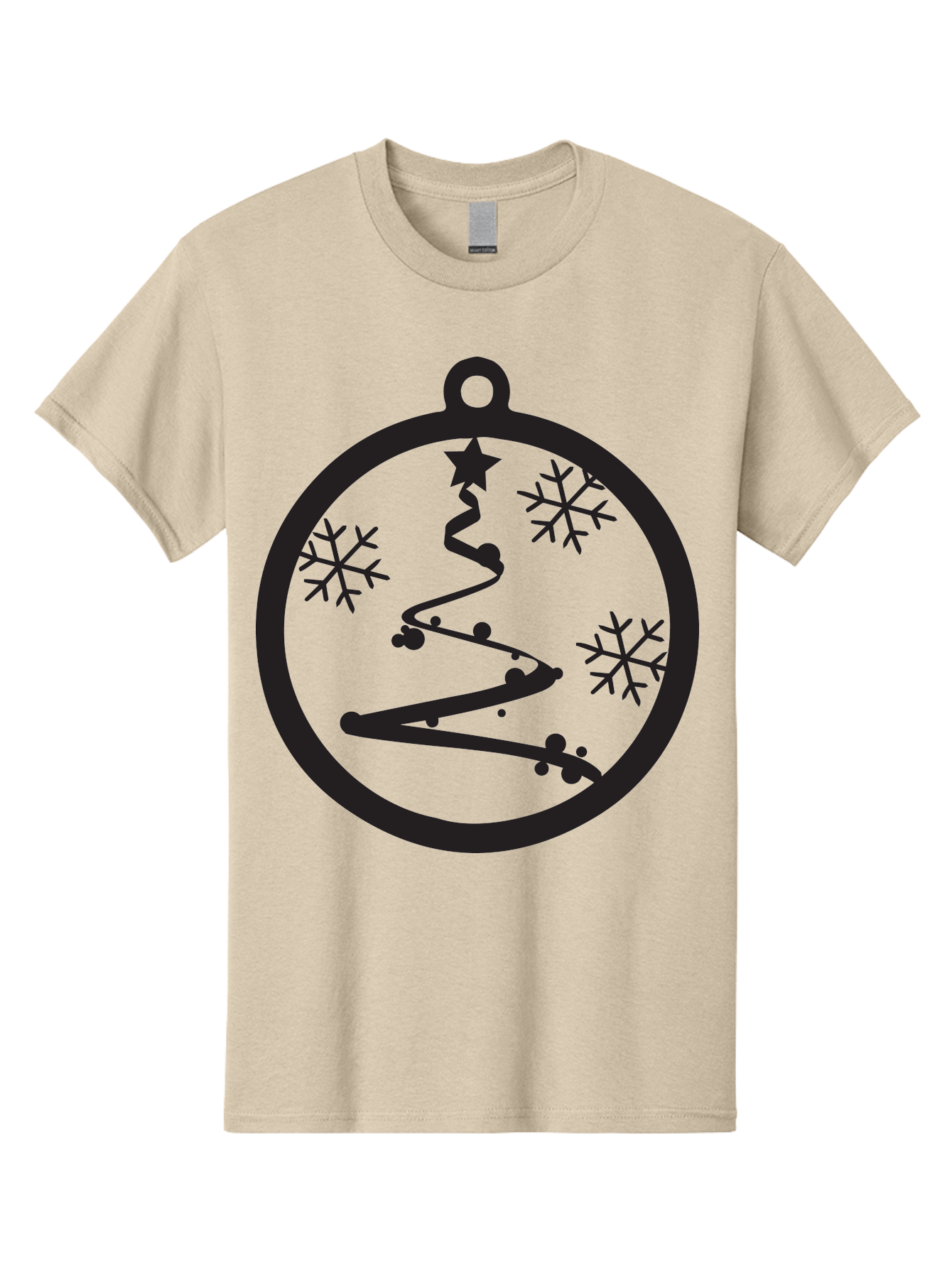 Christmas-Ornament-1 Men'S Graphic Tee, 100% Cotton, Comfortable Casual Summer Wear, Machine Washable, Christmas Tree, Snowflakes, Winter Decoration, Festive Symbol, Holiday Ornaments, Christmas Decor, Tree Silhouette, Star On Top, Aac582 7