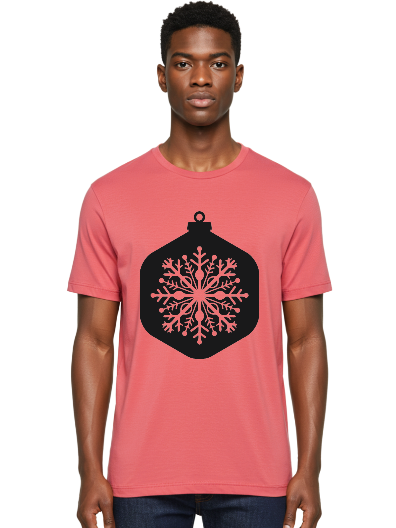 Christmas-Ornament-Snowflake Men'S Graphic Tee, 100% Cotton, Comfortable Casual Summer Wear, Machine Washable, Christmas Ornament, Snowflake Design, Festive Decor, Holiday Symbol, Winter Wonderland, Seasonal Charm, Elegant Pattern, Aac583 30