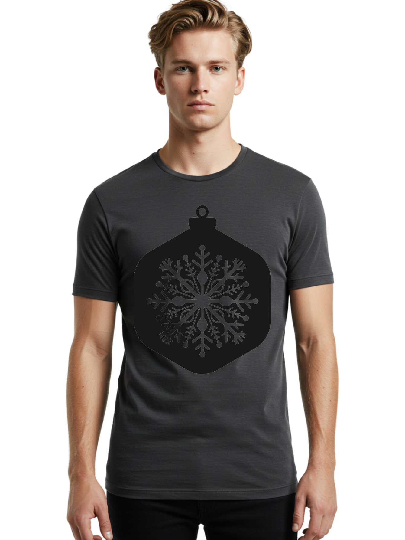 Christmas-Ornament-Snowflake Men'S Graphic Tee, 100% Cotton, Comfortable Casual Summer Wear, Machine Washable, Christmas Ornament, Snowflake Design, Festive Decor, Holiday Symbol, Winter Wonderland, Seasonal Charm, Elegant Pattern, Aac583 18