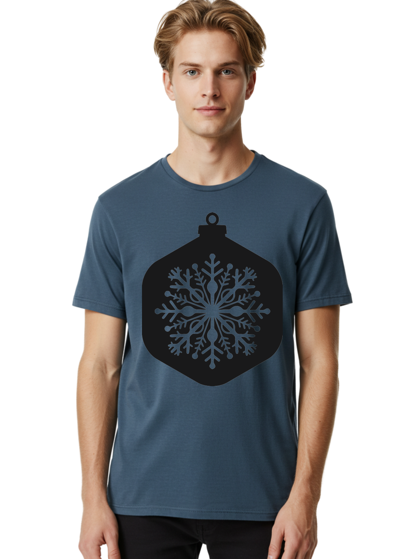 Christmas-Ornament-Snowflake Men'S Graphic Tee, 100% Cotton, Comfortable Casual Summer Wear, Machine Washable, Christmas Ornament, Snowflake Design, Festive Decor, Holiday Symbol, Winter Wonderland, Seasonal Charm, Elegant Pattern, Aac583 22