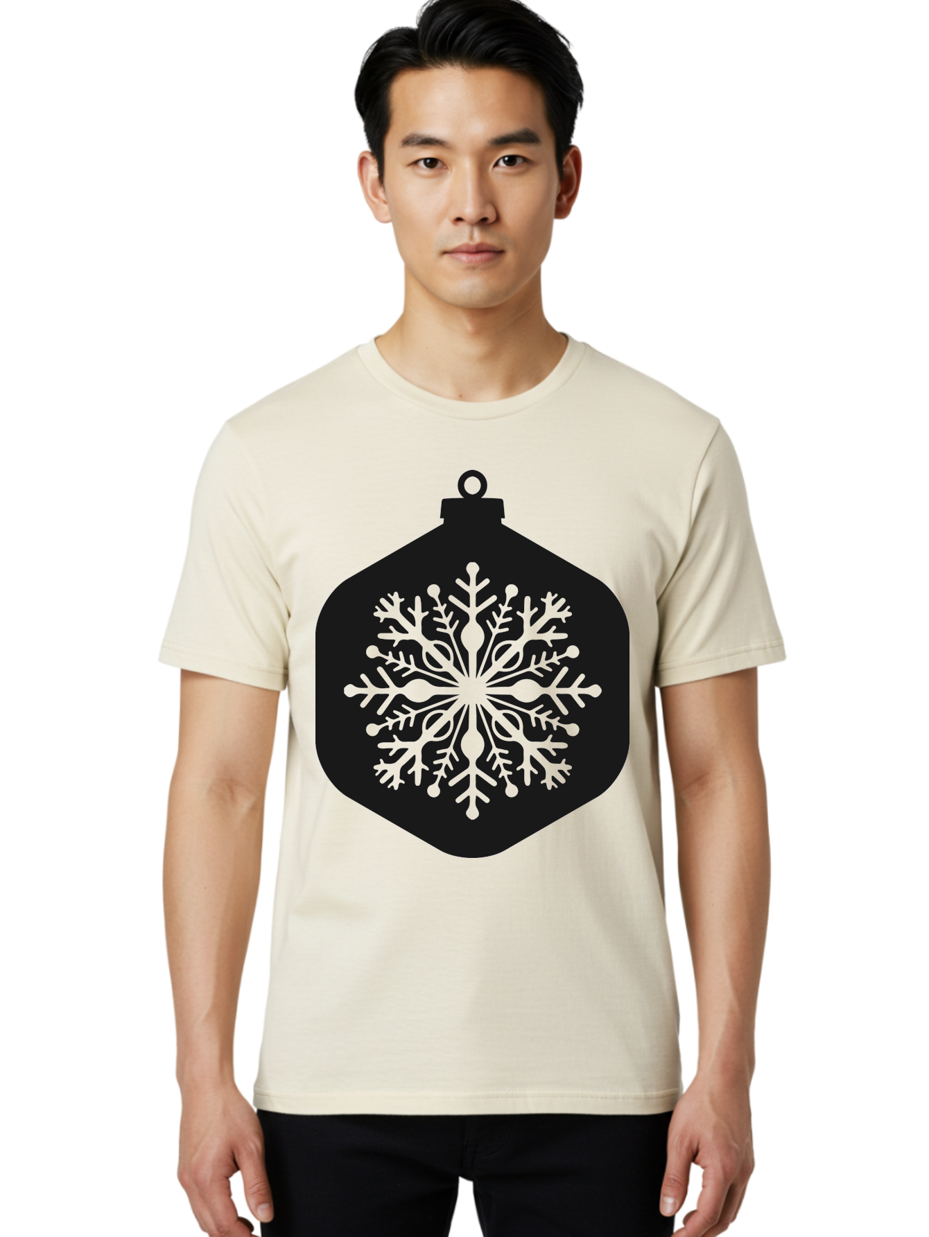 Christmas-Ornament-Snowflake Men'S Graphic Tee, 100% Cotton, Comfortable Casual Summer Wear, Machine Washable, Christmas Ornament, Snowflake Design, Festive Decor, Holiday Symbol, Winter Wonderland, Seasonal Charm, Elegant Pattern, Aac583 16