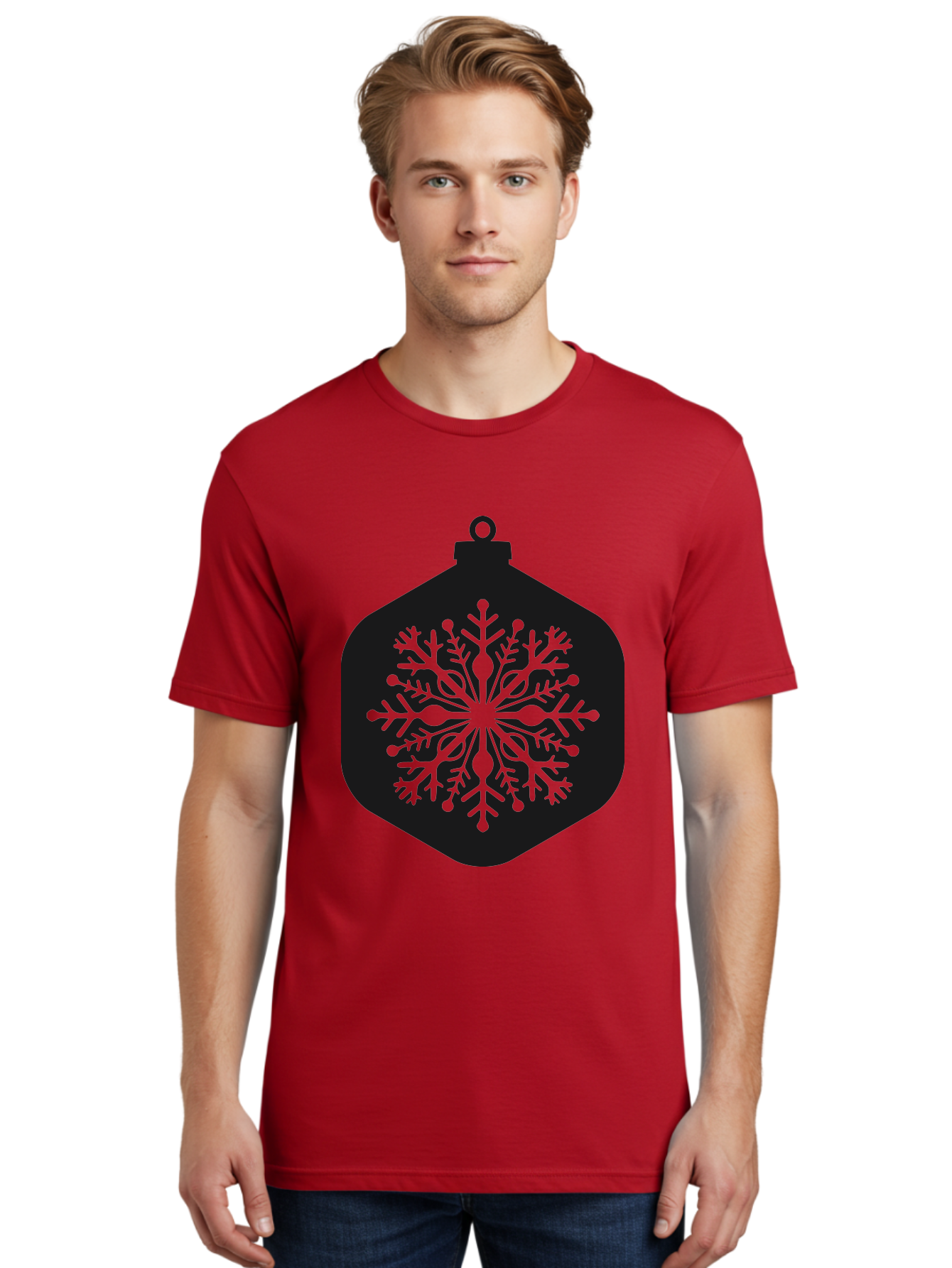 Christmas-Ornament-Snowflake Men'S Graphic Tee, 100% Cotton, Comfortable Casual Summer Wear, Machine Washable, Christmas Ornament, Snowflake Design, Festive Decor, Holiday Symbol, Winter Wonderland, Seasonal Charm, Elegant Pattern, Aac583 14