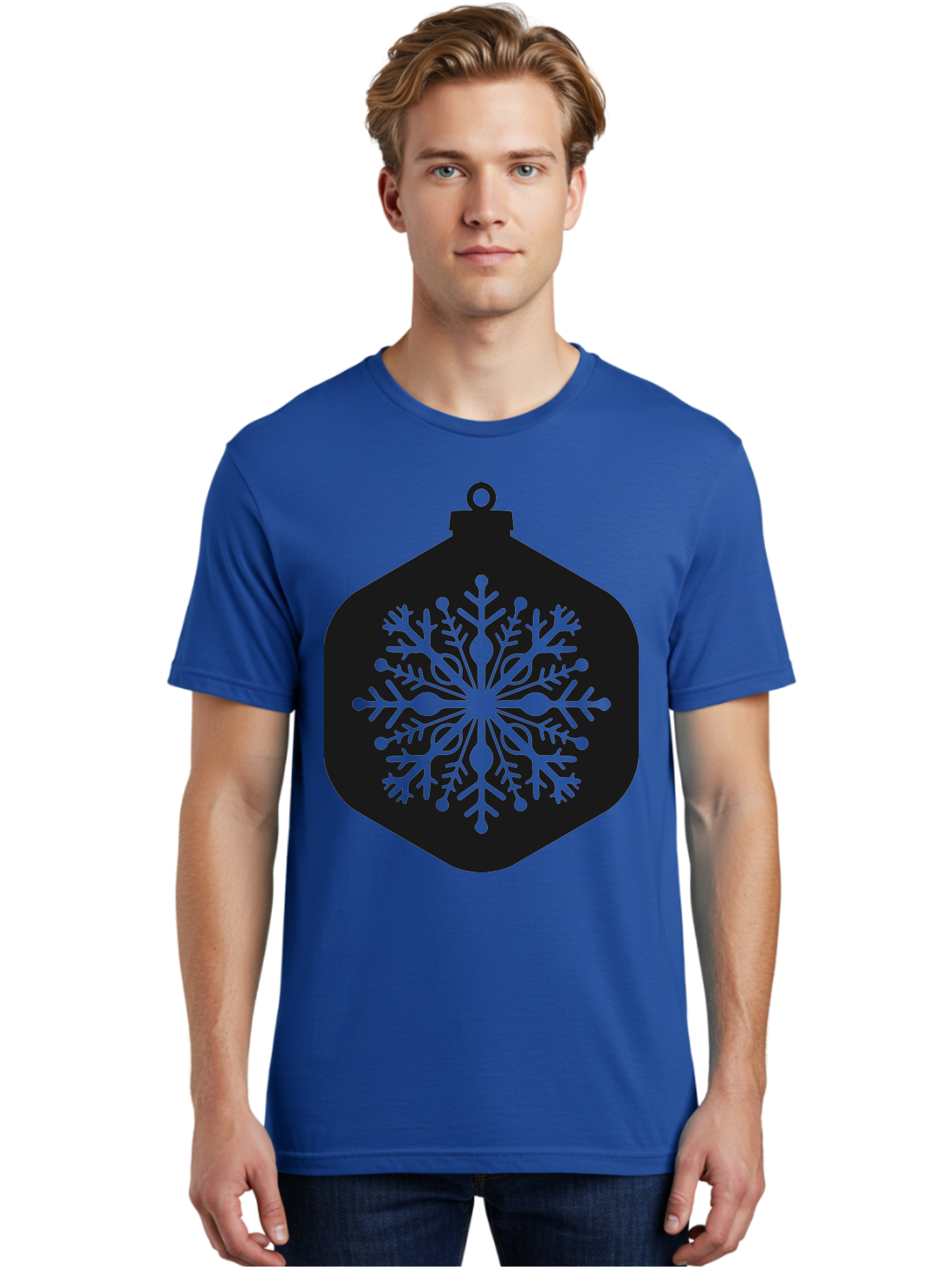 Christmas-Ornament-Snowflake Men'S Graphic Tee, 100% Cotton, Comfortable Casual Summer Wear, Machine Washable, Christmas Ornament, Snowflake Design, Festive Decor, Holiday Symbol, Winter Wonderland, Seasonal Charm, Elegant Pattern, Aac583 12